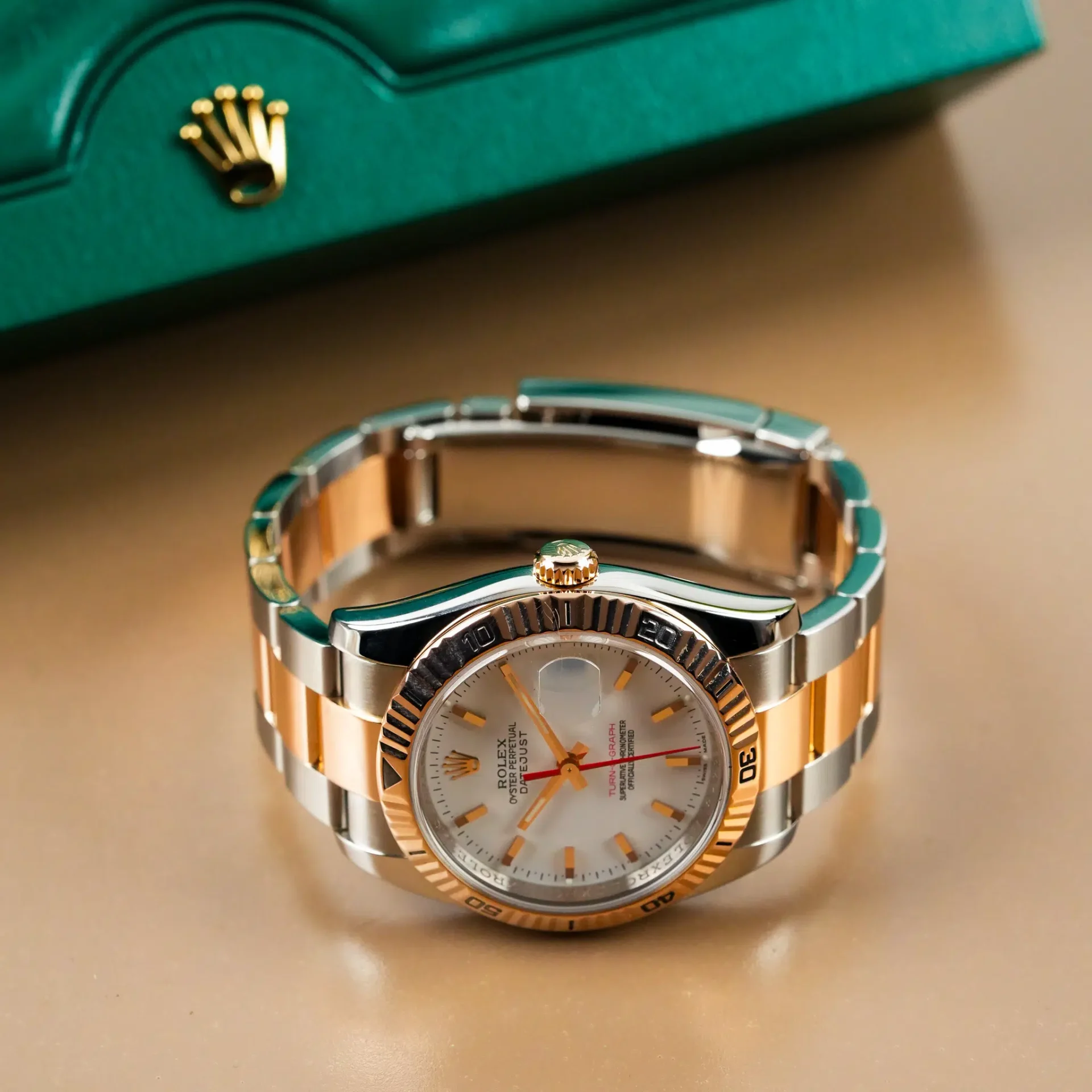 Rolex Datejust Turn-O-Graph 18K Rose Gold Bezel 116261 - Görsel 5