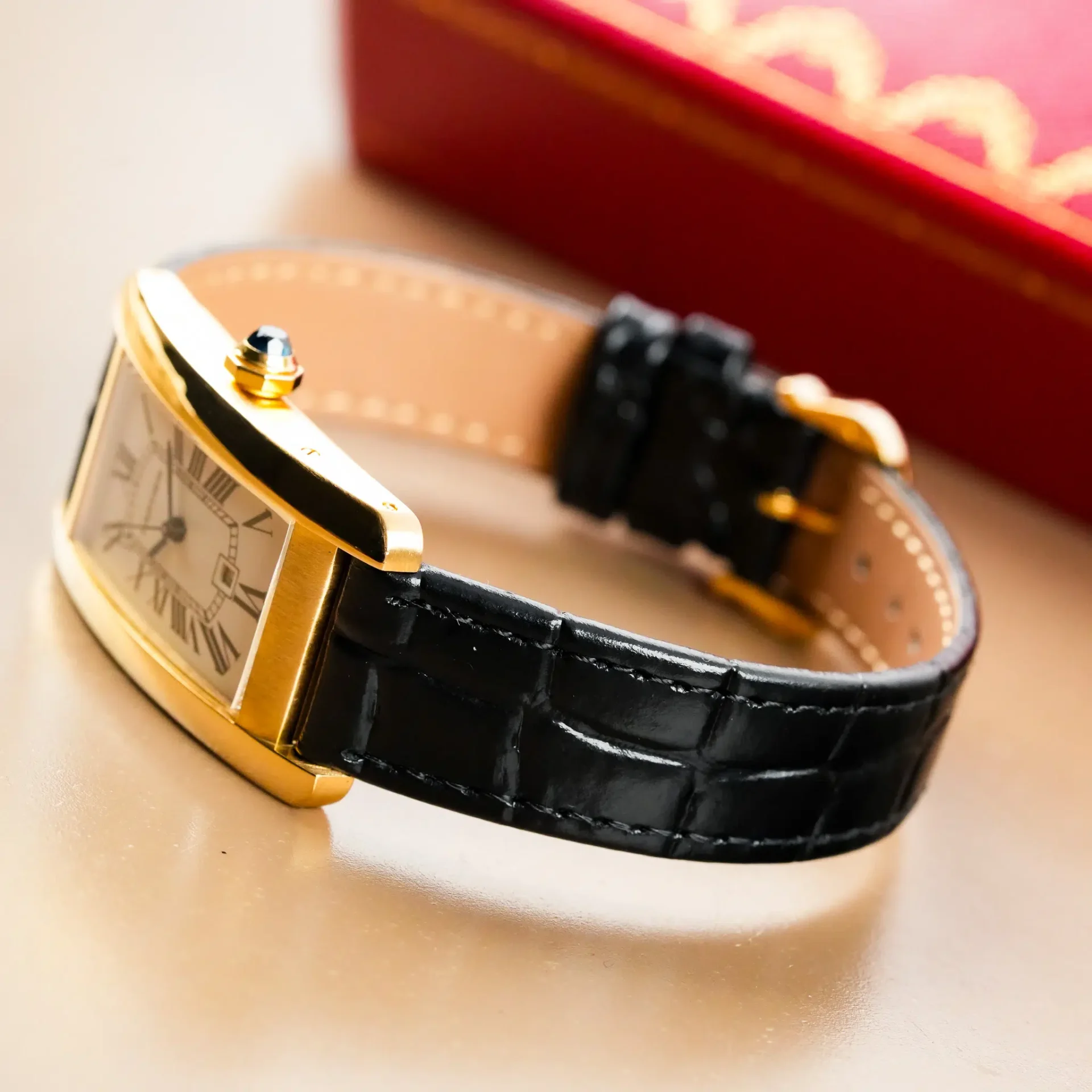 Cartier Tank Américaine Large 18K Yellow Gold W2603156 - Görsel 7