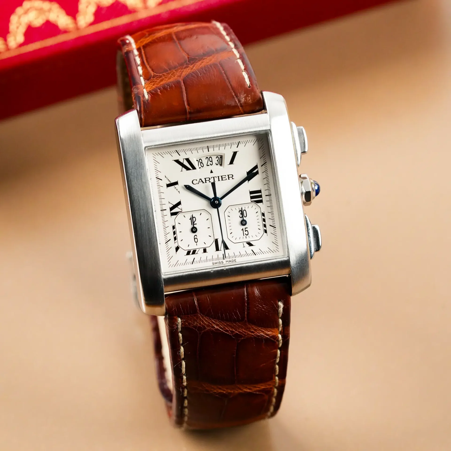 Cartier Tank Française XXL Chronoreflex Date W5101455 - Görsel 2