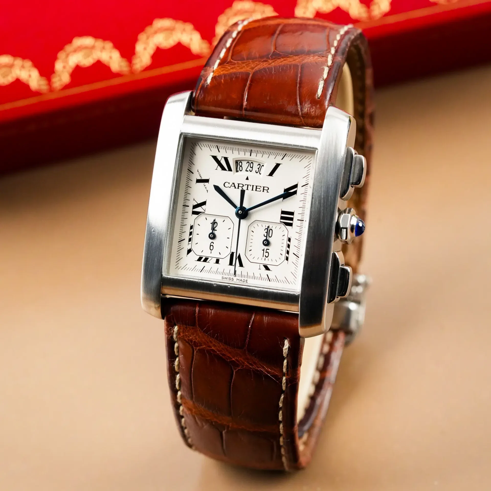 Cartier Tank Française XXL Chronoreflex Date W5101455 - Görsel 3