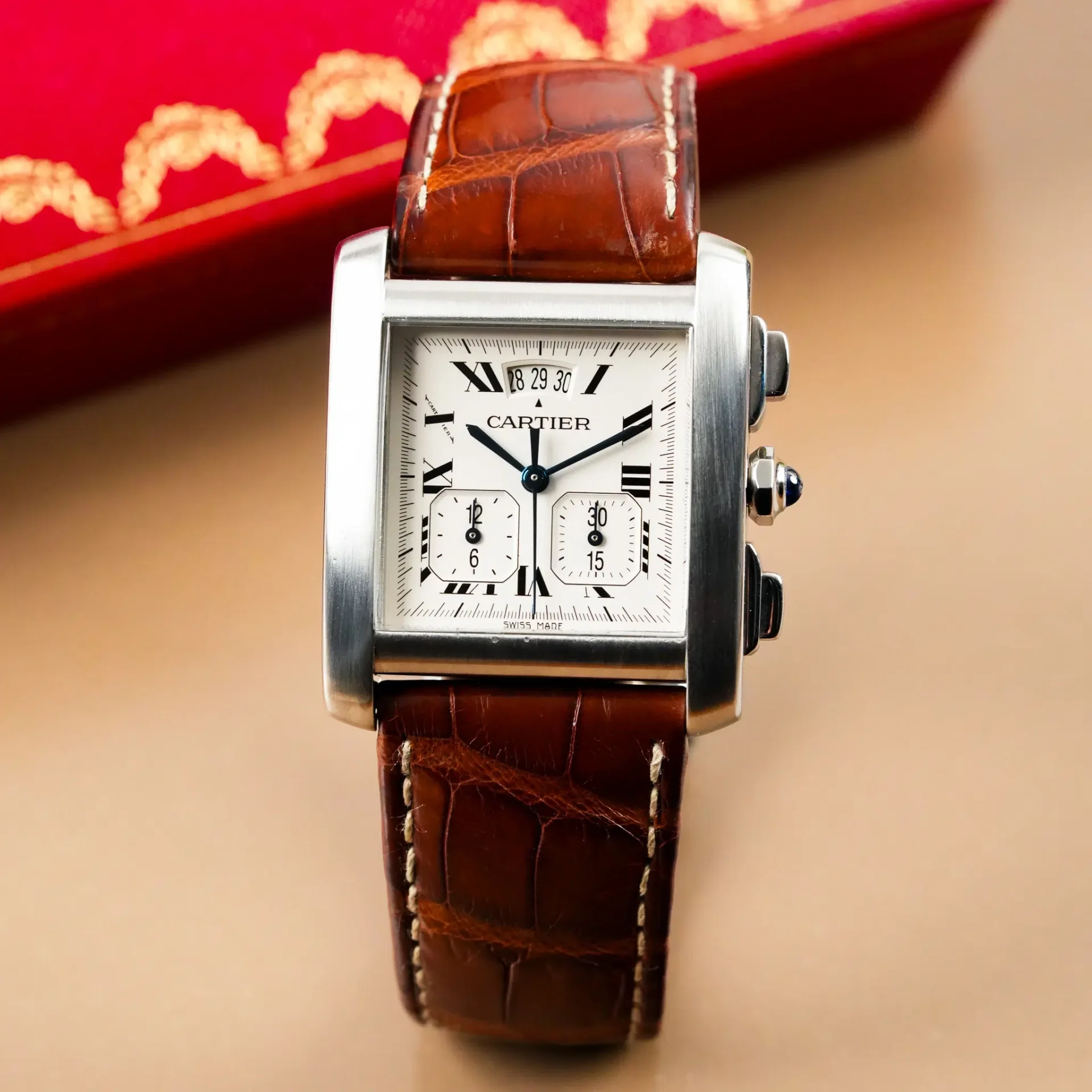 Cartier Tank Française XXL Chronoreflex Date W5101455 - Görsel 4
