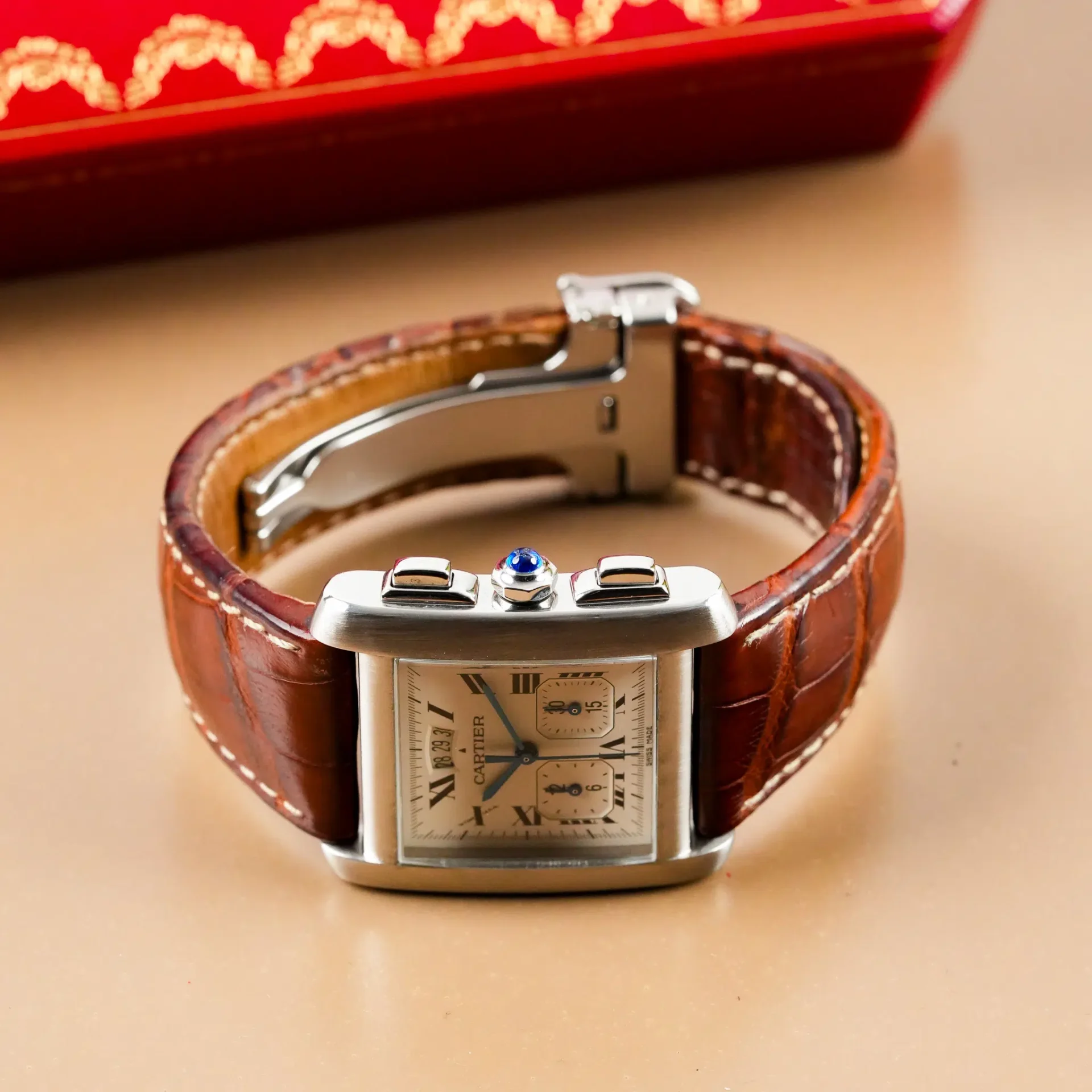 Cartier Tank Française XXL Chronoreflex Date W5101455 - Görsel 6