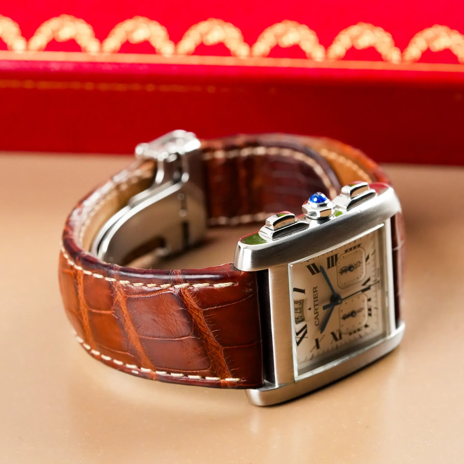 Cartier Tank Française XXL Chronoreflex Date W5101455 - Görsel 8