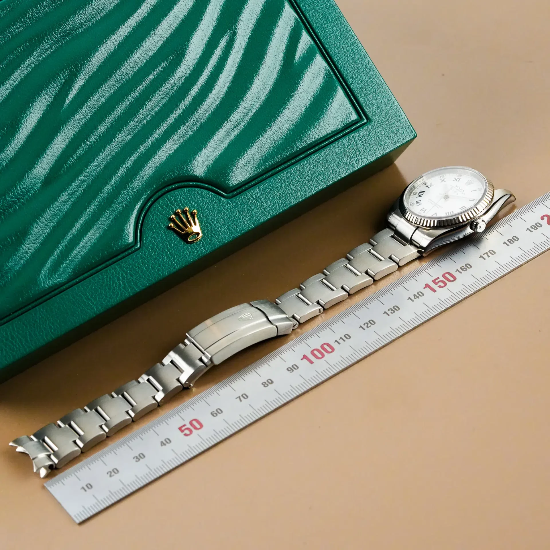 Rolex Air King White Gold Bezel Roman Diamond Dial 114234 - Görsel 11