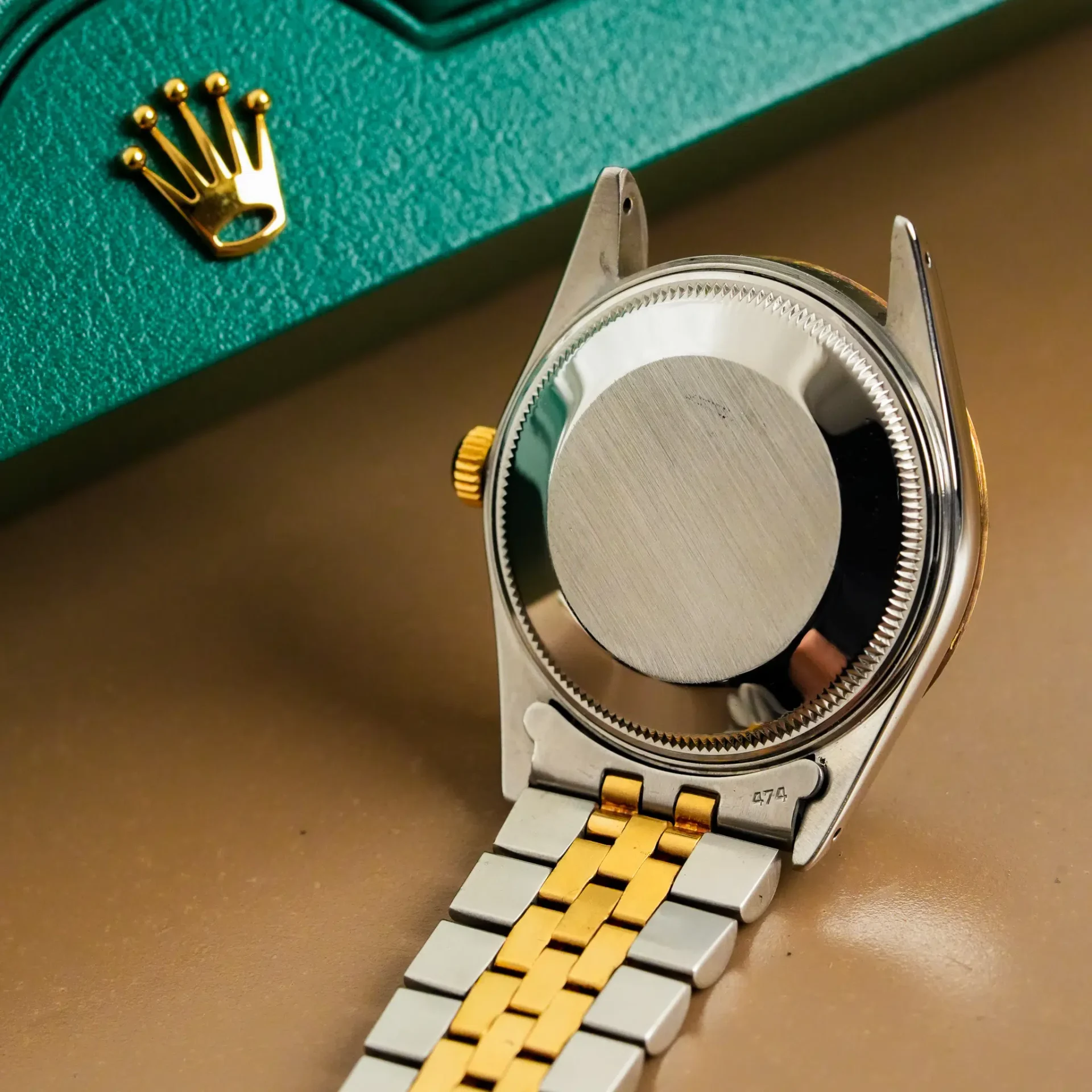 Rolex Oyster Perpetual Date Two Tone Roman Dial 15053 - Görsel 12