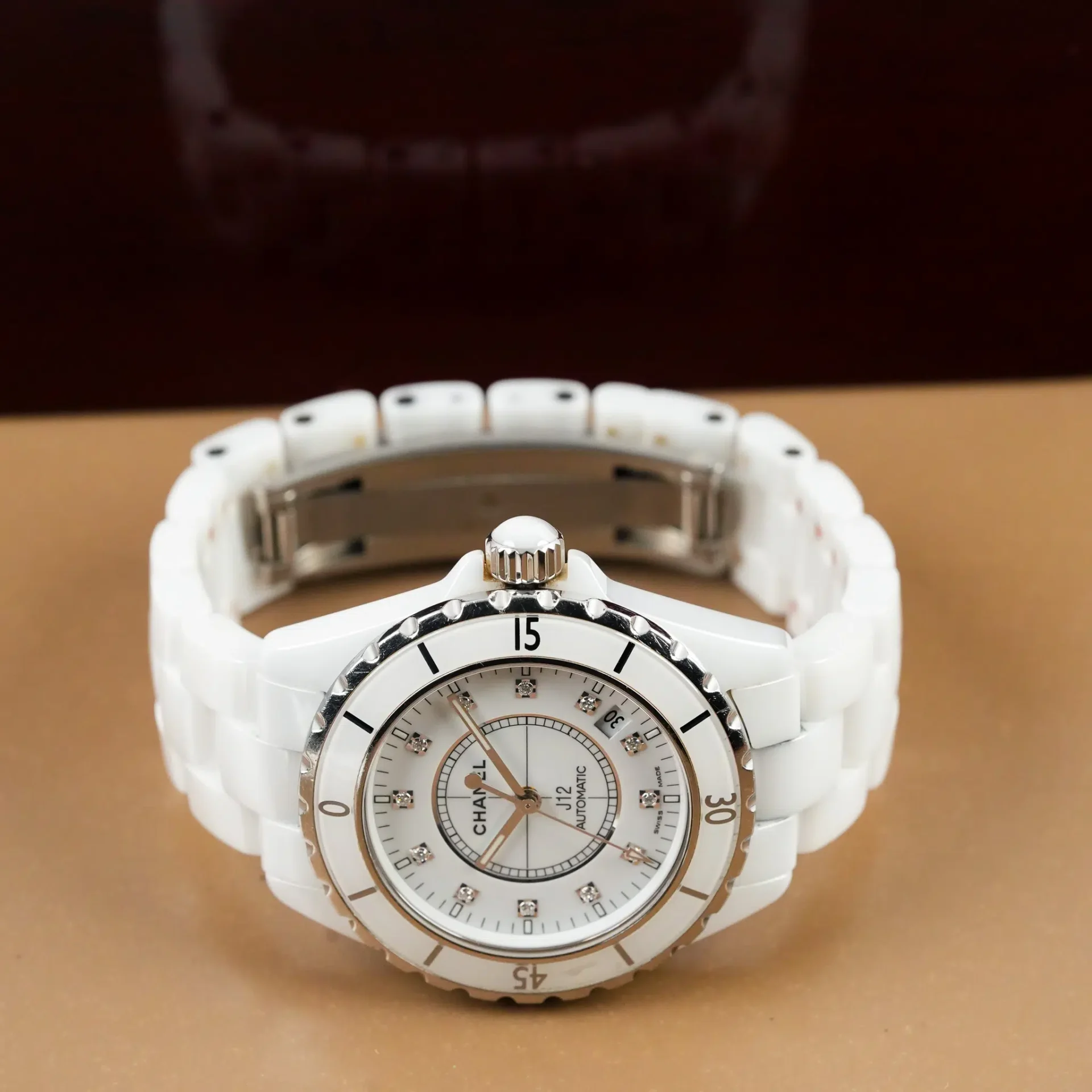 Chanel J12 White Ceramic Automatic Diamond Index H1628 - Görsel 5