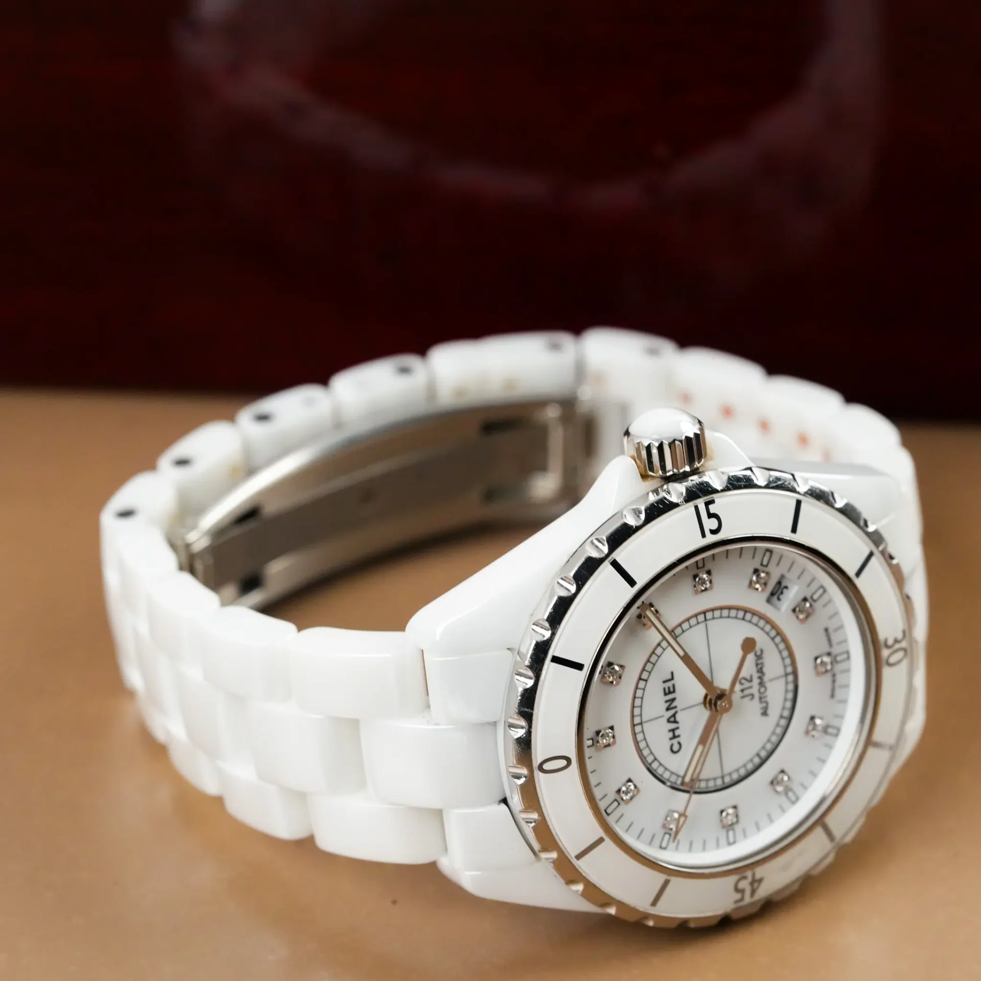 Chanel J12 White Ceramic Automatic Diamond Index H1628 - Görsel 7