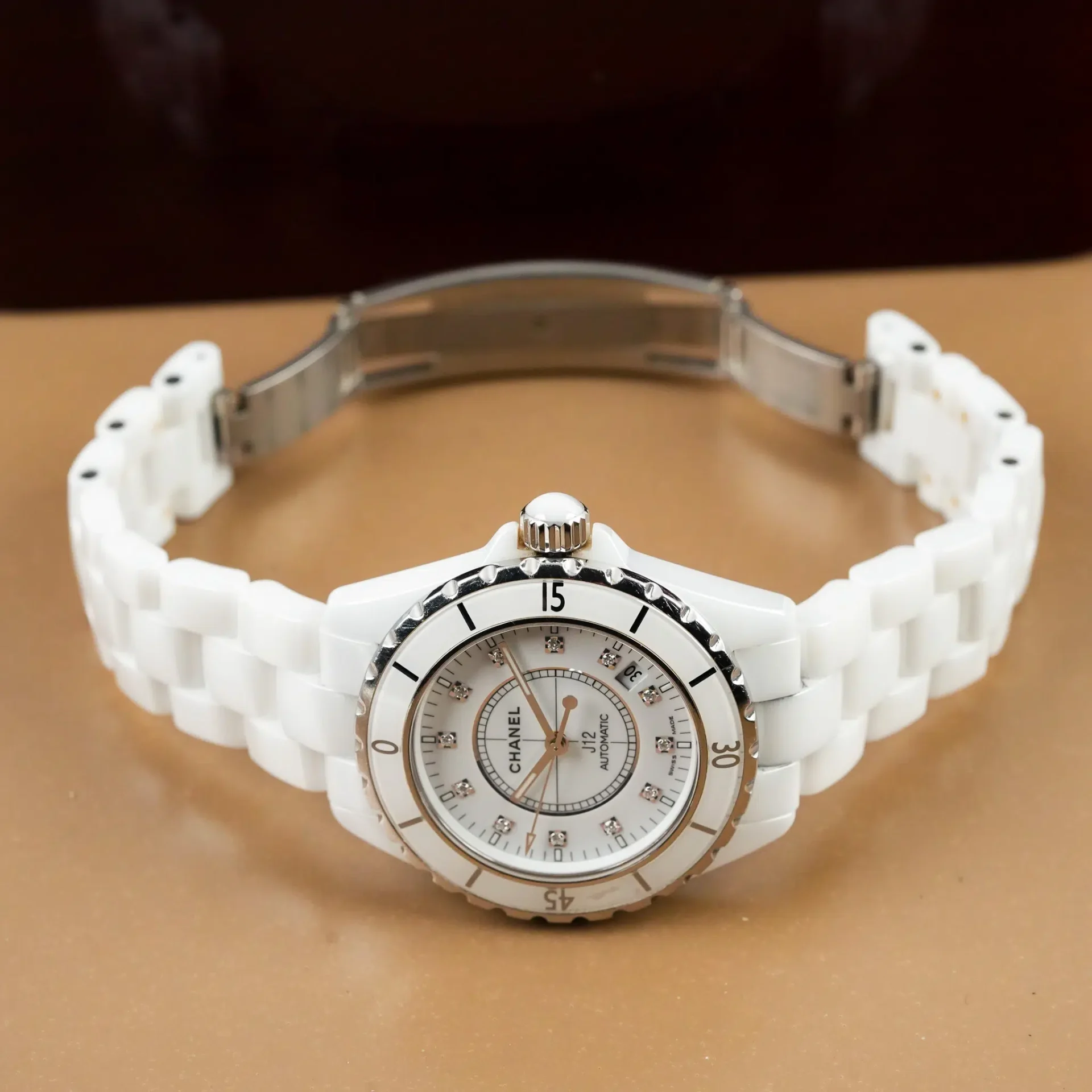 Chanel J12 White Ceramic Automatic Diamond Index H1628 - Görsel 10