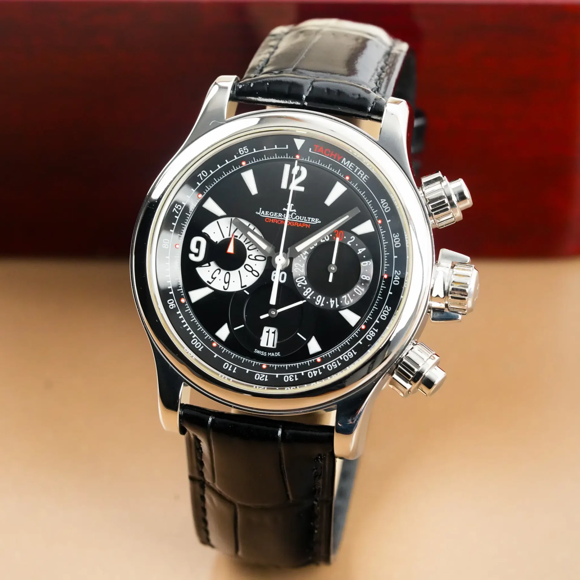 Jaeger-LeCoultre Master Compressor Chronograph SS Black Dial 146.8.25