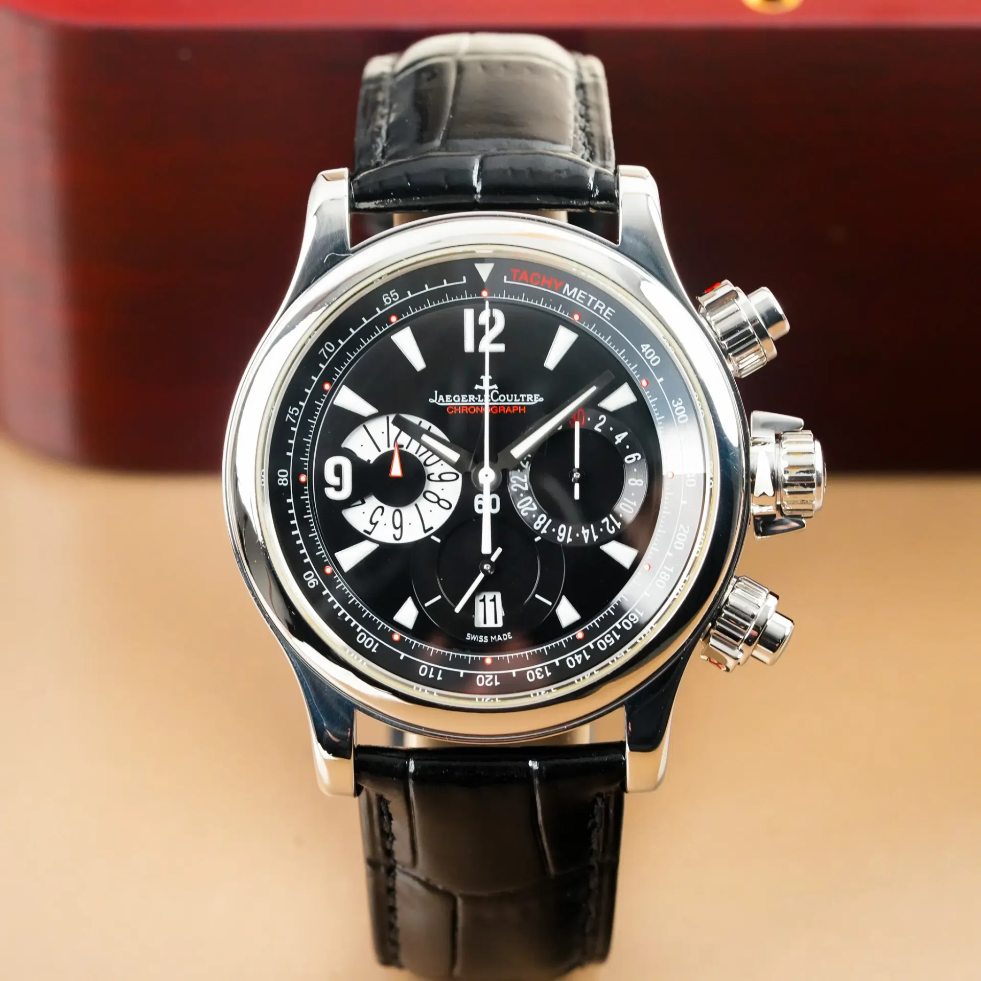 Jaeger-LeCoultre Master Compressor Chronograph SS Black Dial 146.8.25 - Görsel 3