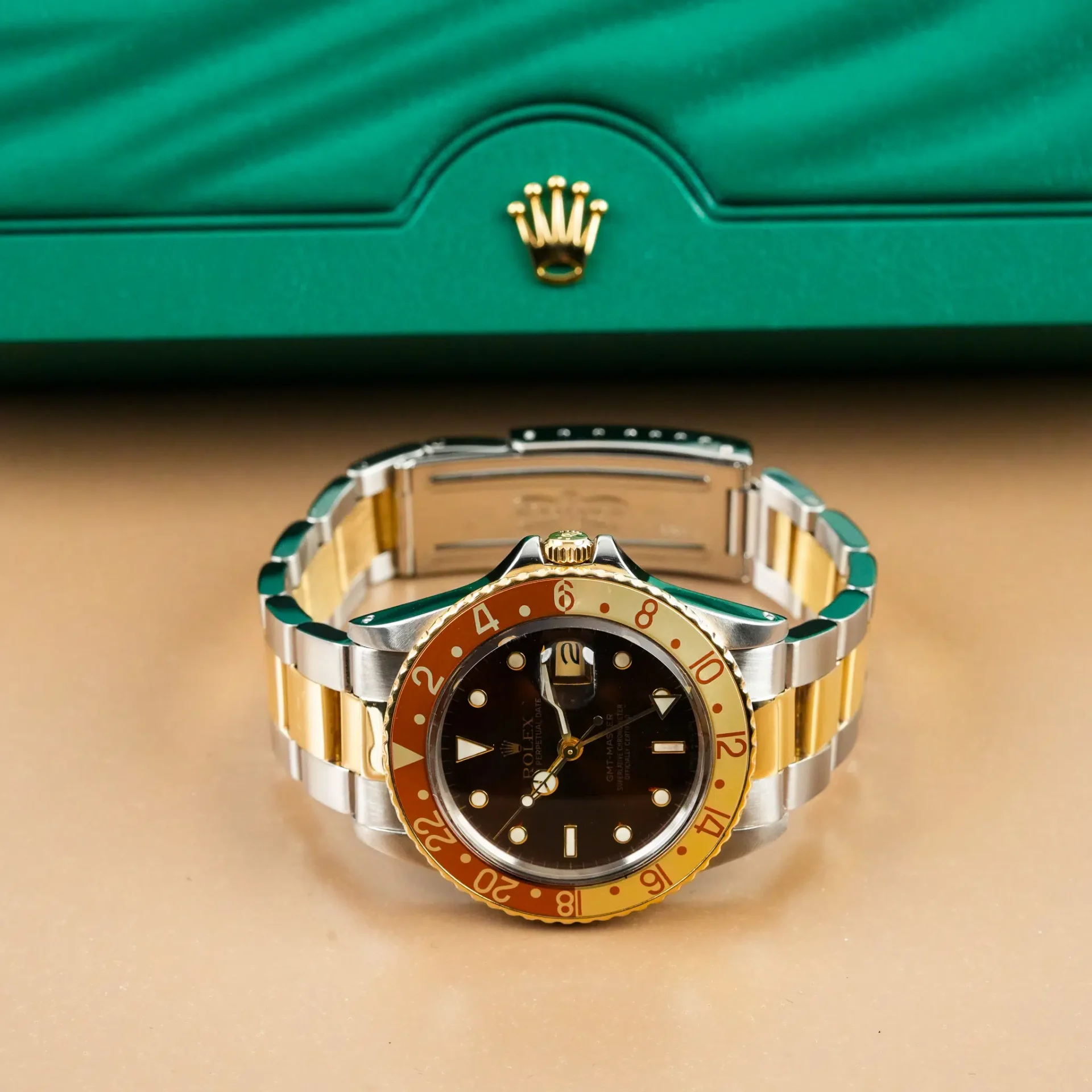 Rolex Gmt Master Root Beer Two Tone 18k Gold & Steel 16753 - Görsel 5