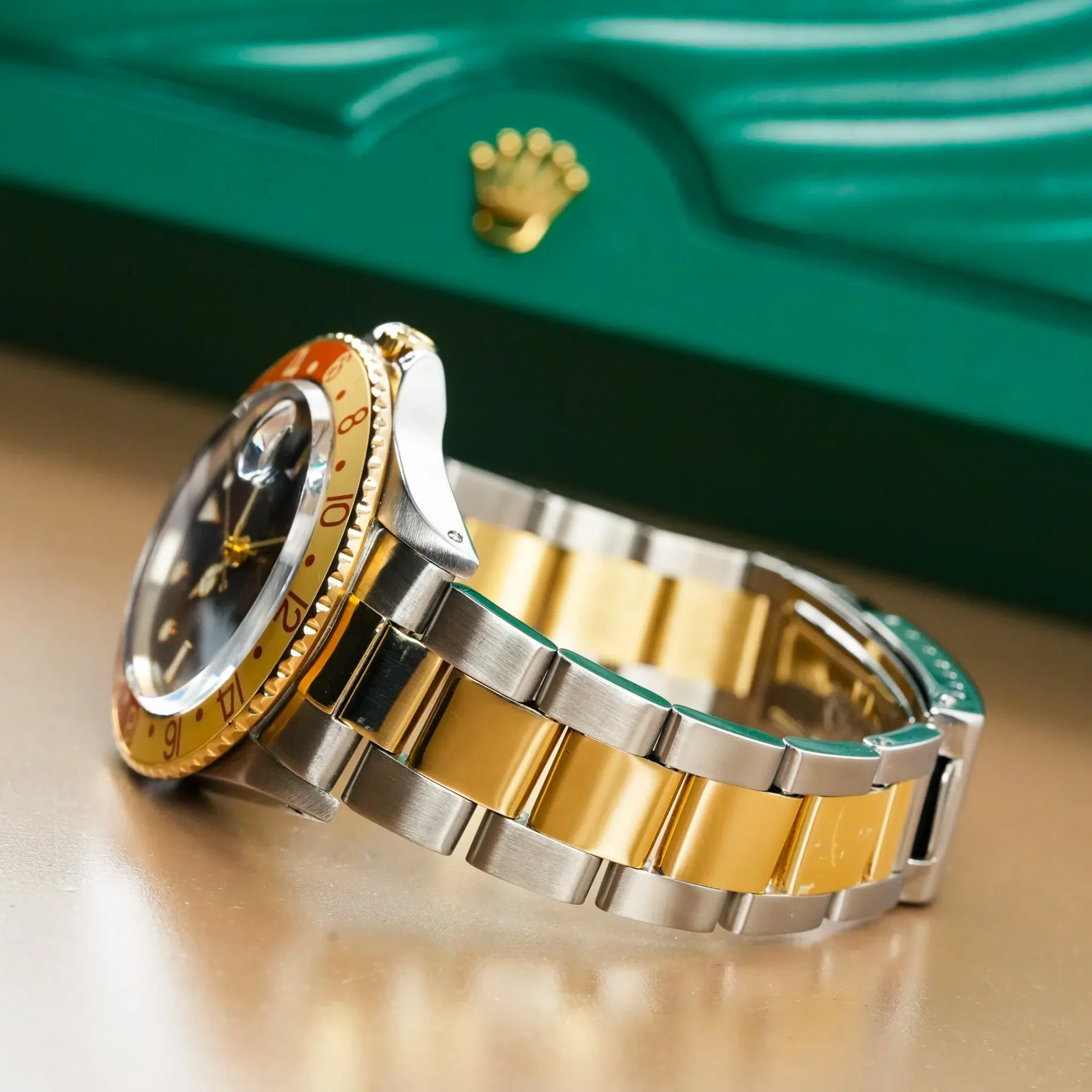 Rolex Gmt Master Root Beer Two Tone 18k Gold & Steel 16753 - Görsel 6
