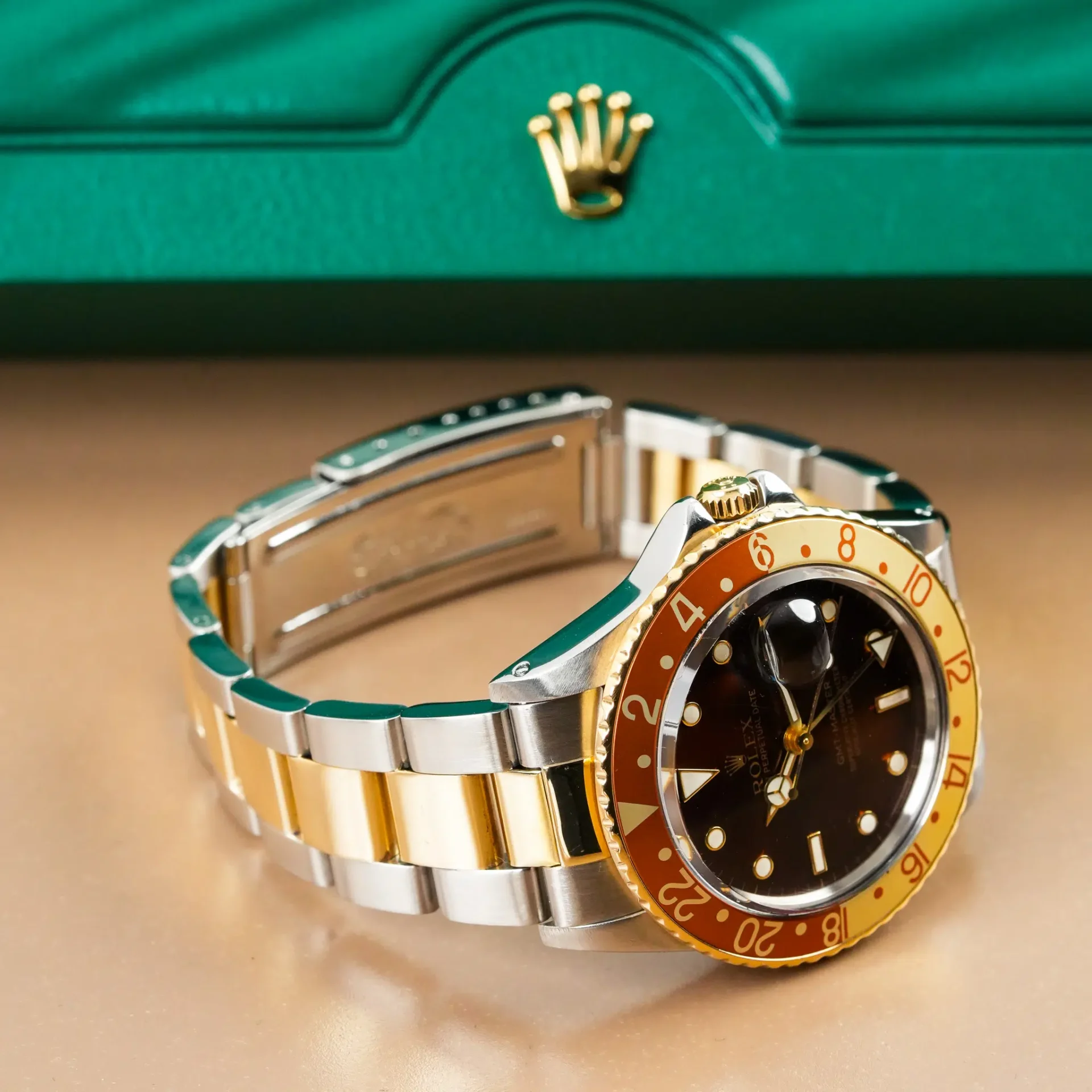 Rolex Gmt Master Root Beer Two Tone 18k Gold & Steel 16753 - Görsel 7