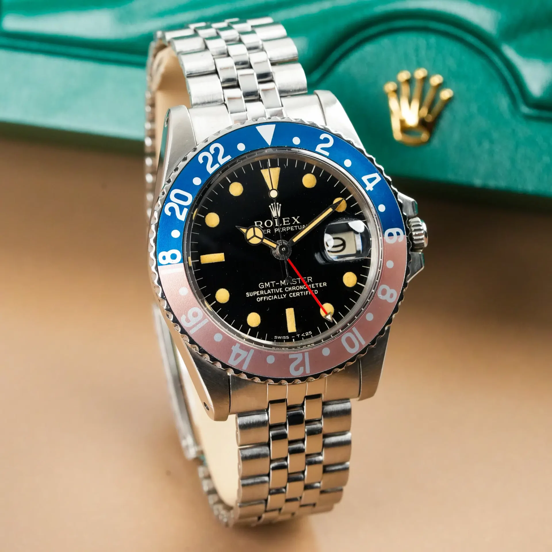 Rolex GMT-Master Pepsi Gilt Gloss Dial Rivet 1675 - Görsel 2