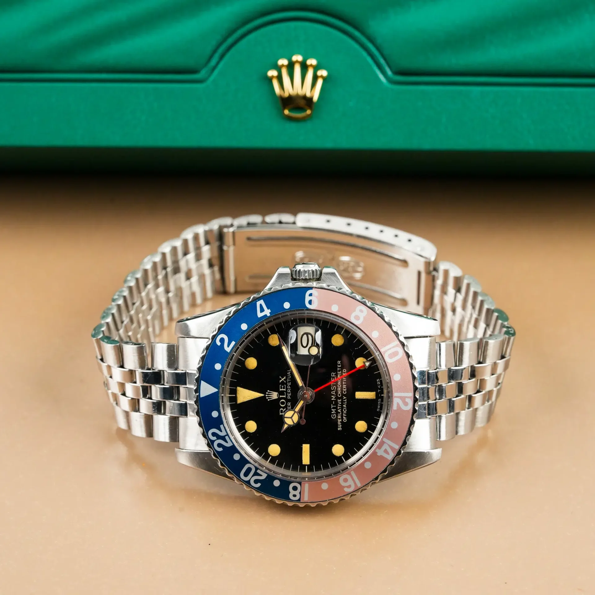 Rolex GMT-Master Pepsi Gilt Gloss Dial Rivet 1675 - Görsel 5