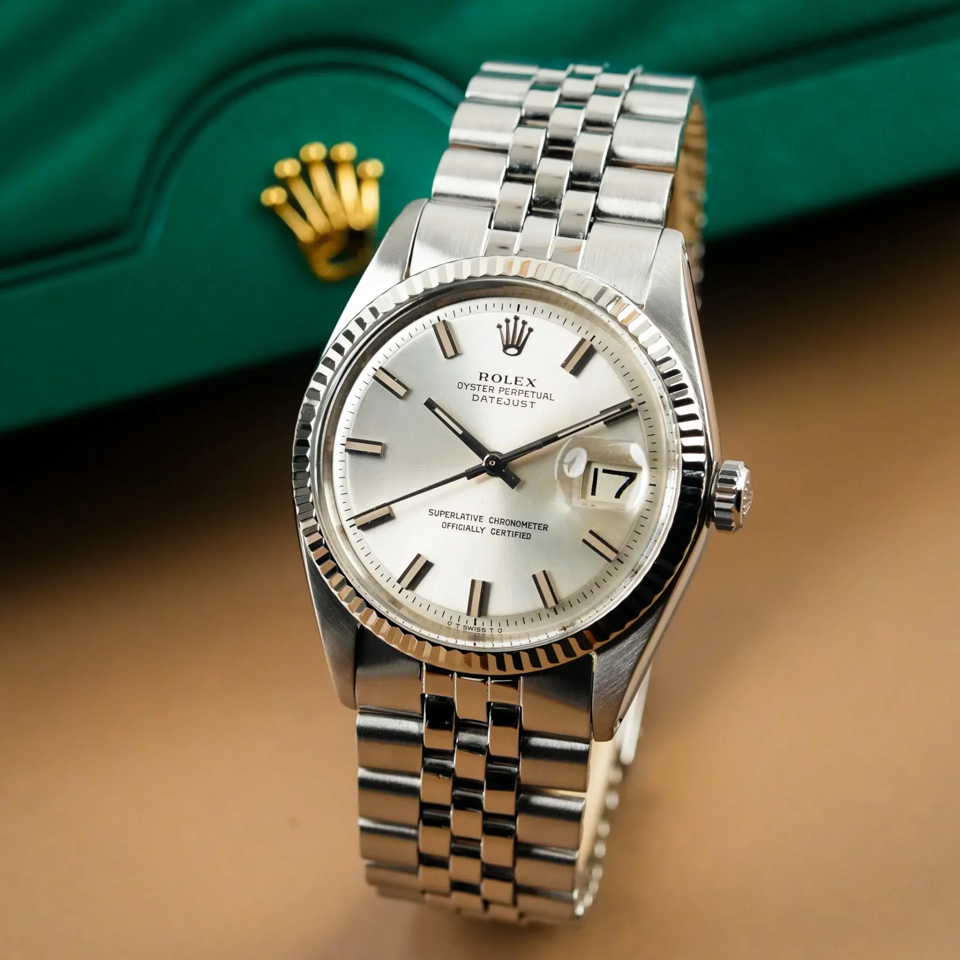 Rolex Datejust 36 Silver Grey Dial 18k White Gold Fluted Bezel 1601 - Görsel 2