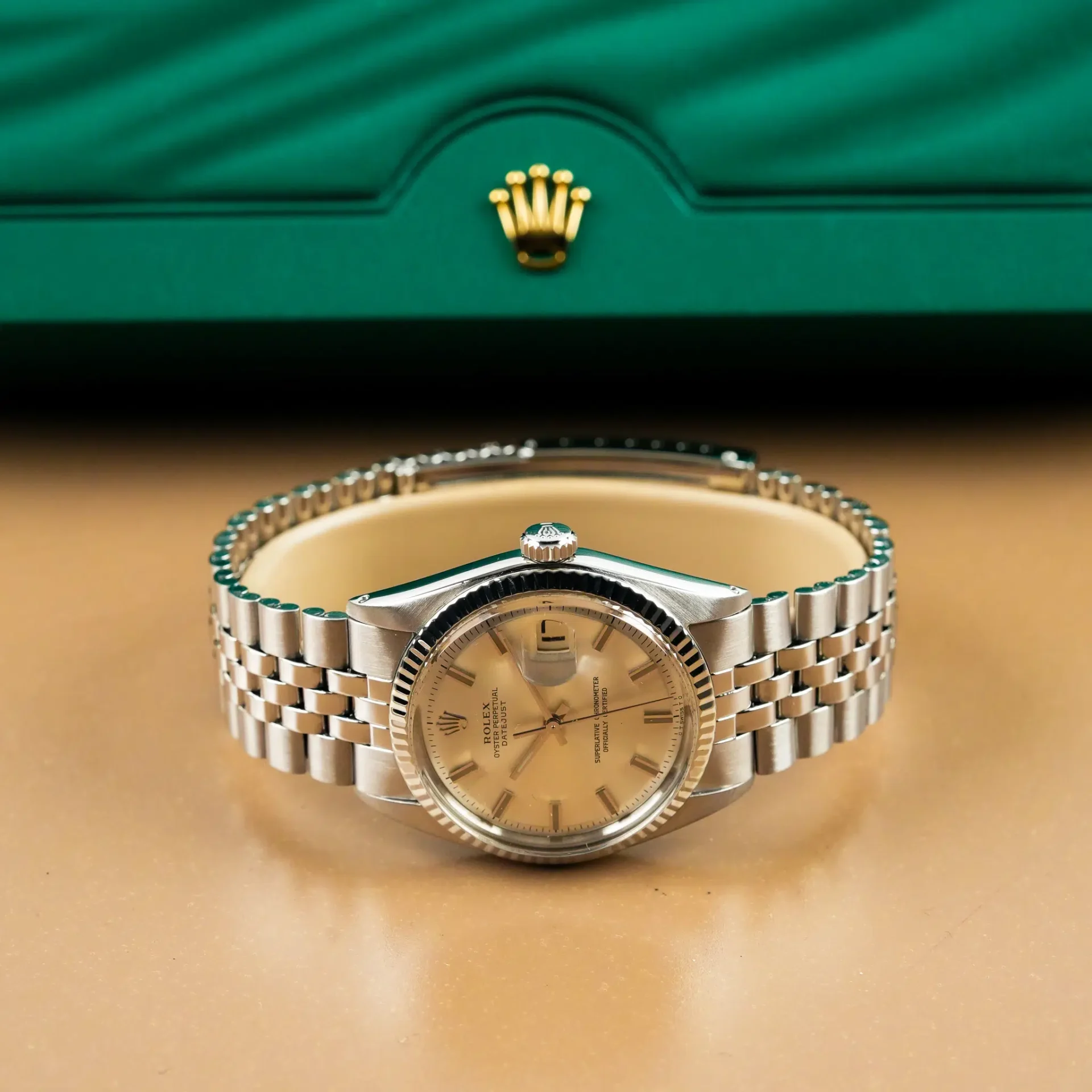Rolex Datejust 36 Silver Grey Dial 18k White Gold Fluted Bezel 1601 - Görsel 5