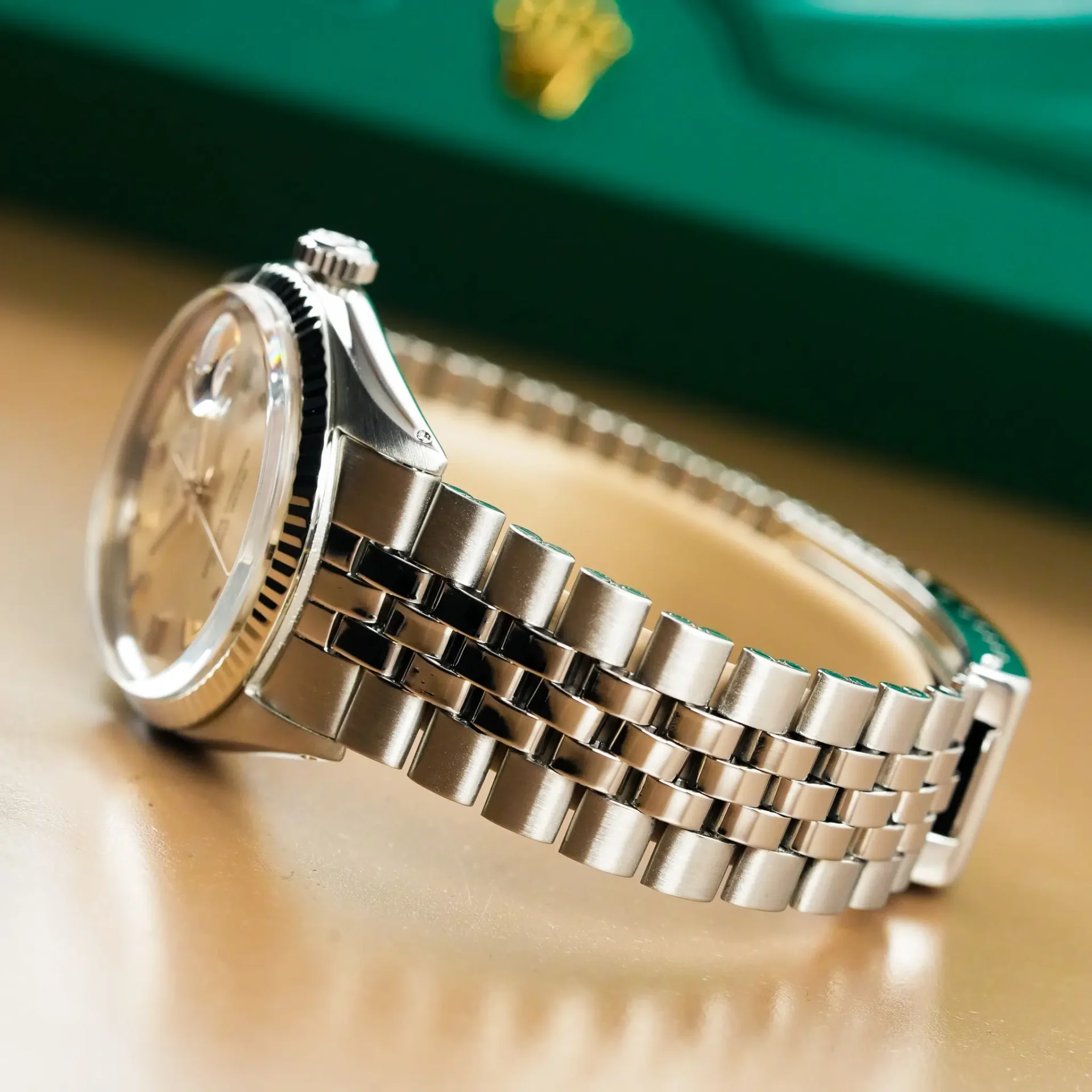Rolex Datejust 36 Silver Grey Dial 18k White Gold Fluted Bezel 1601 - Görsel 6