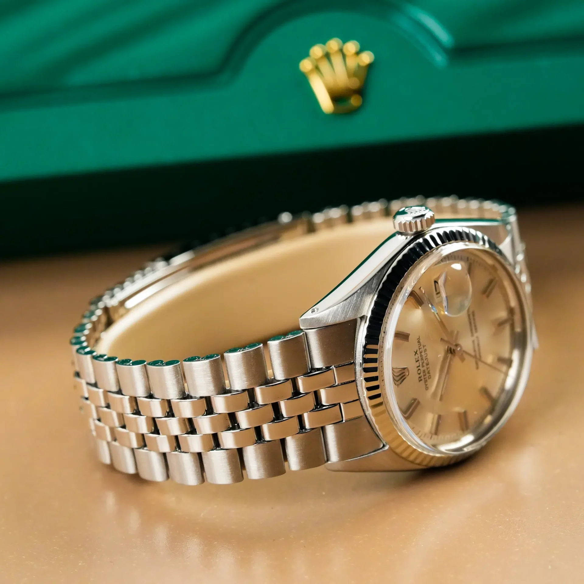 Rolex Datejust 36 Silver Grey Dial 18k White Gold Fluted Bezel 1601 - Görsel 7