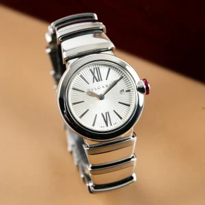 Bvlgari Lucea Silver Opaline Diamond Dial Ladies Watch LU28S