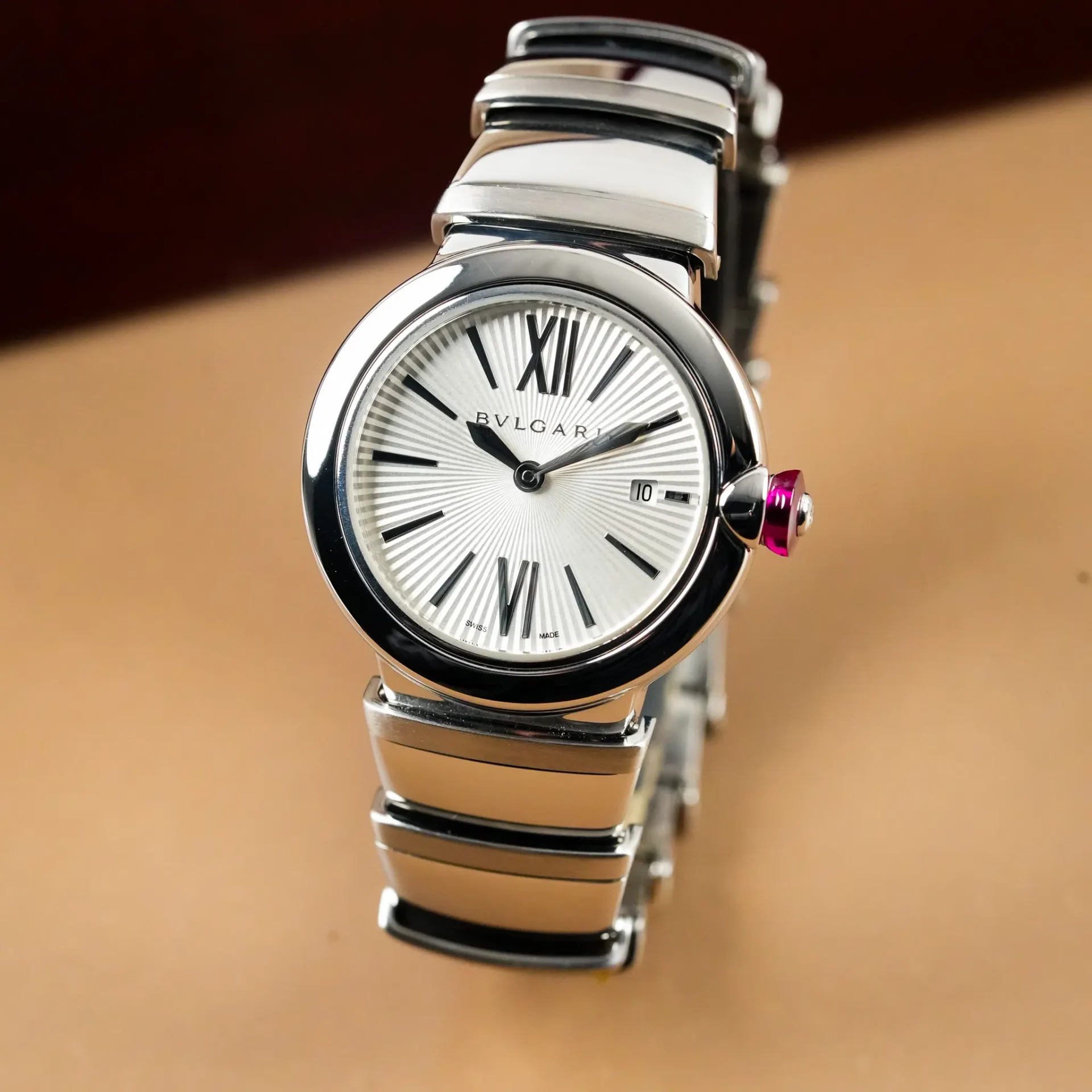 Bvlgari Lucea Silver Opaline Diamond Dial Ladies Watch LU28S - Görsel 2