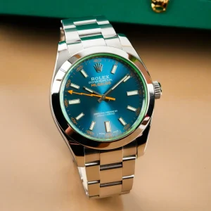 Rolex Milgauss Z-Blue Dial Green Sapphire 116400