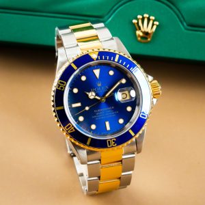 Rolex Submariner Date Two Tone 18k Gold & Steel Blue Dial 16613