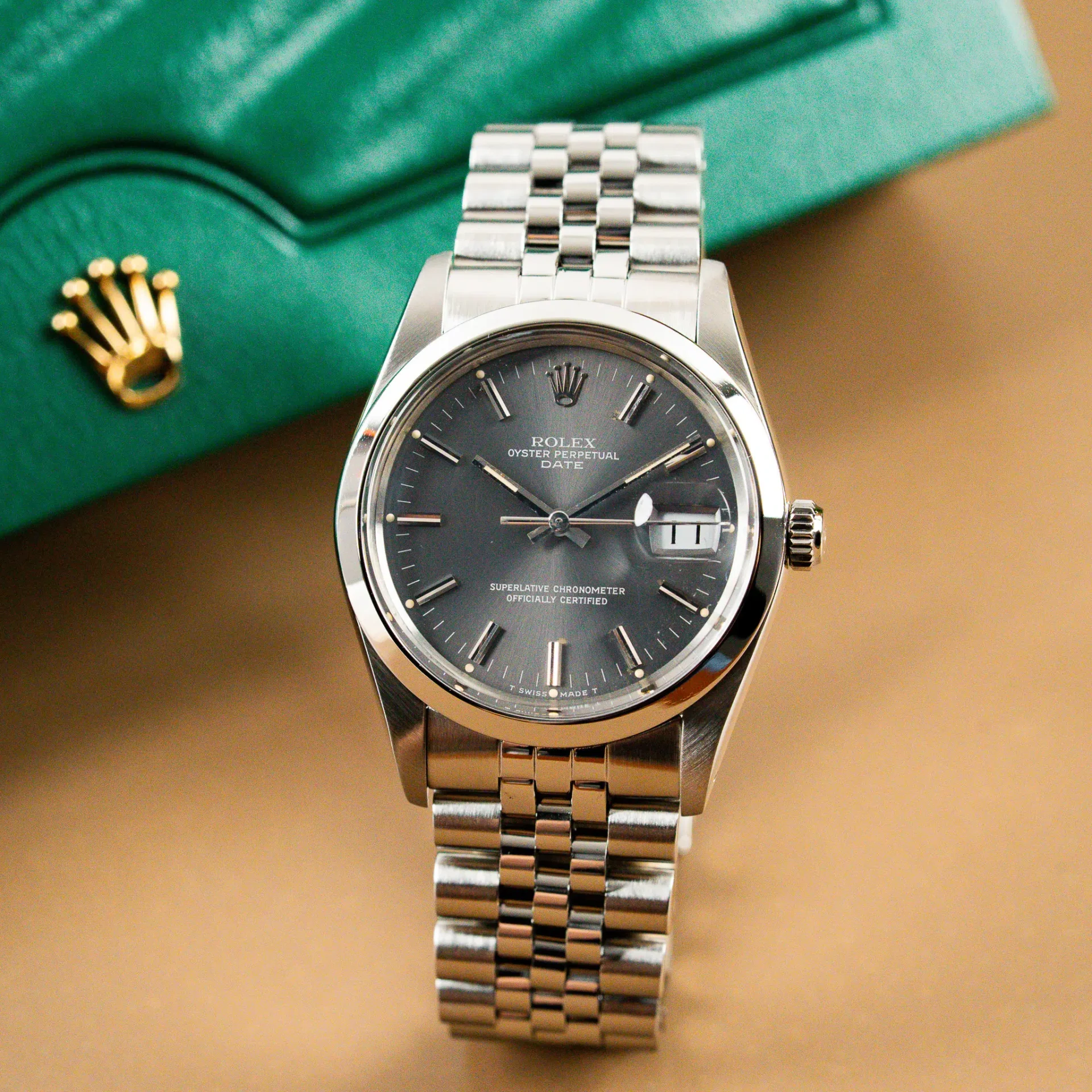 Rolex Oyster Perpetual Date 34 Silver Dial 15000 - Görsel 3