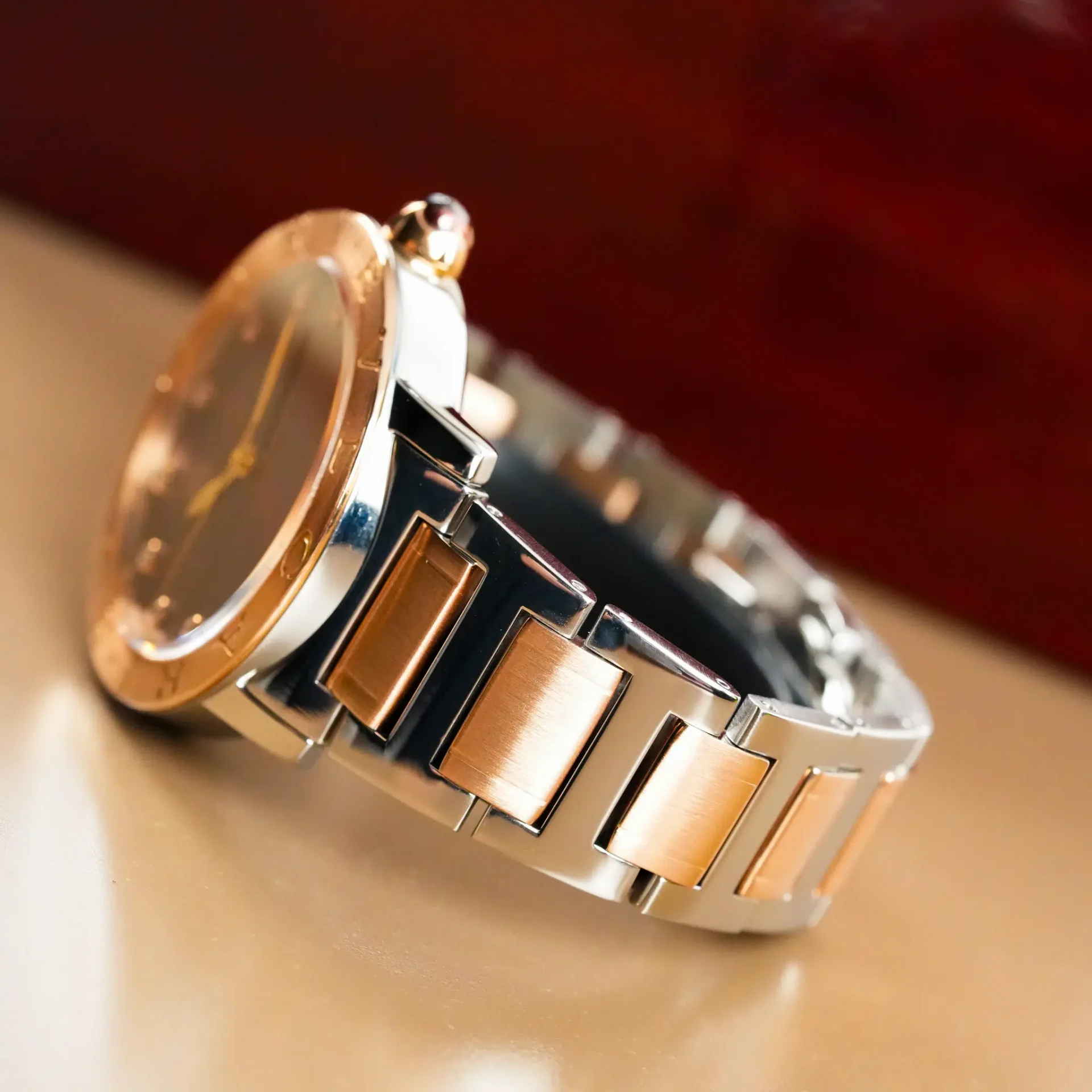 Bvlgari Bvlgari Two Tone 18K Gold Diamond Brown Dial BBL P 37 SG - Görsel 6