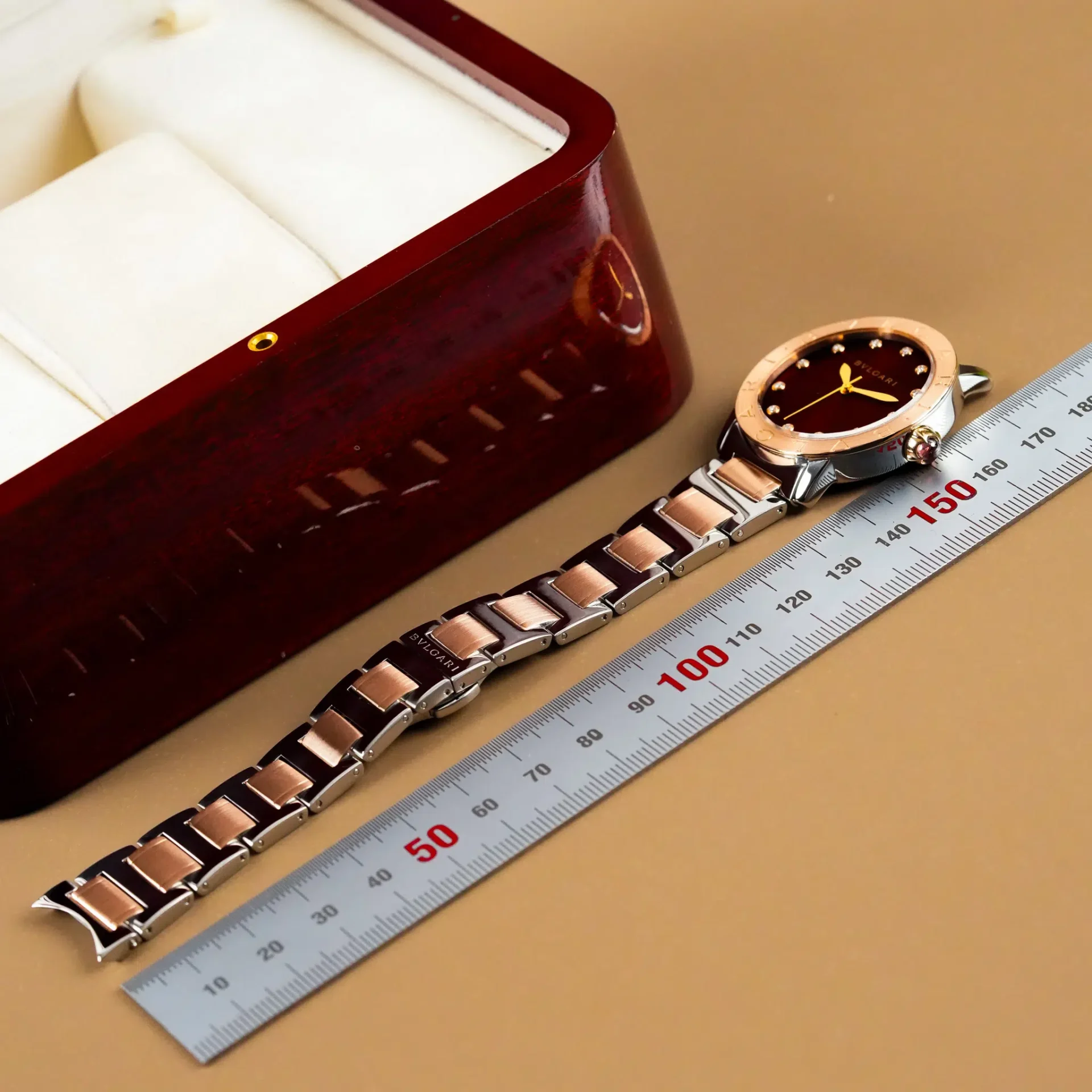 Bvlgari Bvlgari Two Tone 18K Gold Diamond Brown Dial BBL P 37 SG - Görsel 10