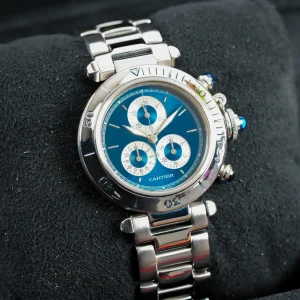 Cartier Pasha de Cartier Chronograph Blue Dial 1352