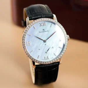 Blancpain Villeret Ultra Slim Diamond Bezel & Index 18k White Gold Retrograde second MoP Dial 4063-1961-55