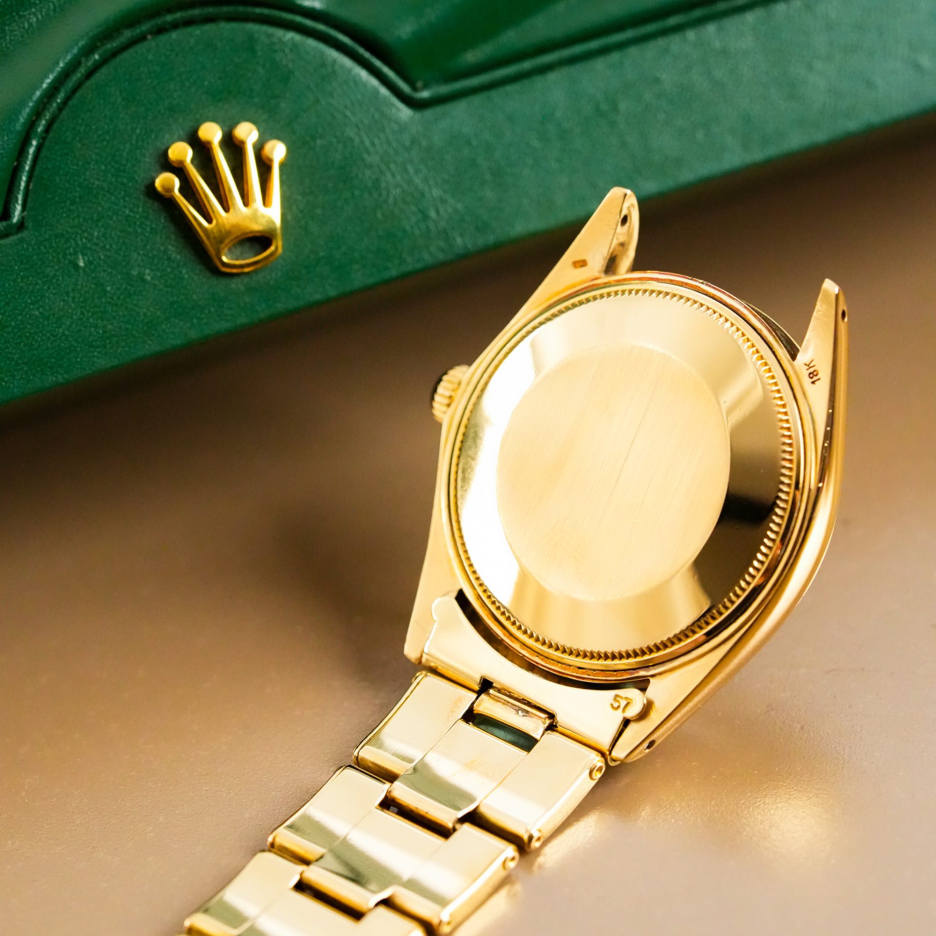 Rolex Oyster Perpetual Date 18k Yellow Gold Champagne Dial 1503 - Görsel 12