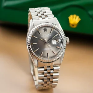 Rolex  Datejust 36 Jubilee Fluted Bezel Grey Stick Dial 1603