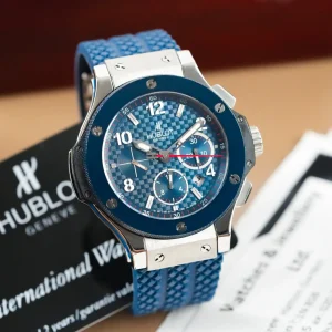 Hublot Big Bang Chronograph Date Ceramic Bezel Blue Limited Edition 301-645852 21/25