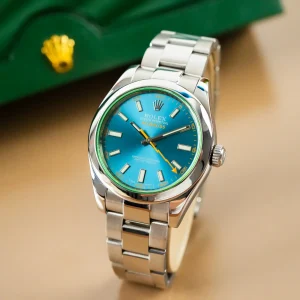 Rolex  Milgauss Z-Blue Dial Green Sapphire 116400
