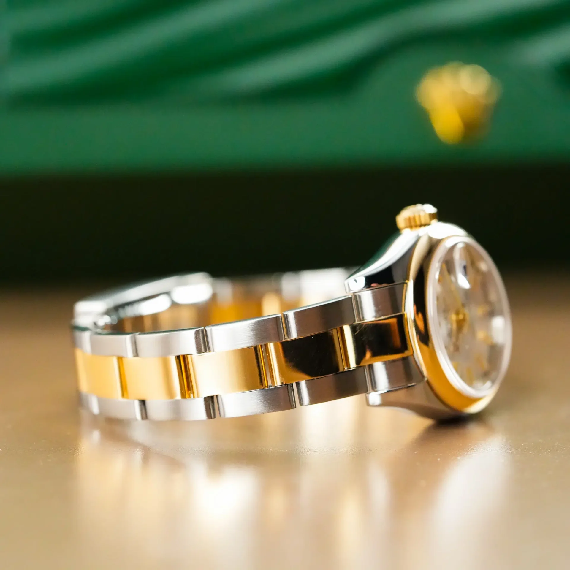 Rolex Lady Datejust 26 18k Gold Smooth Bezel Stick Dial 179163 - Görsel 7