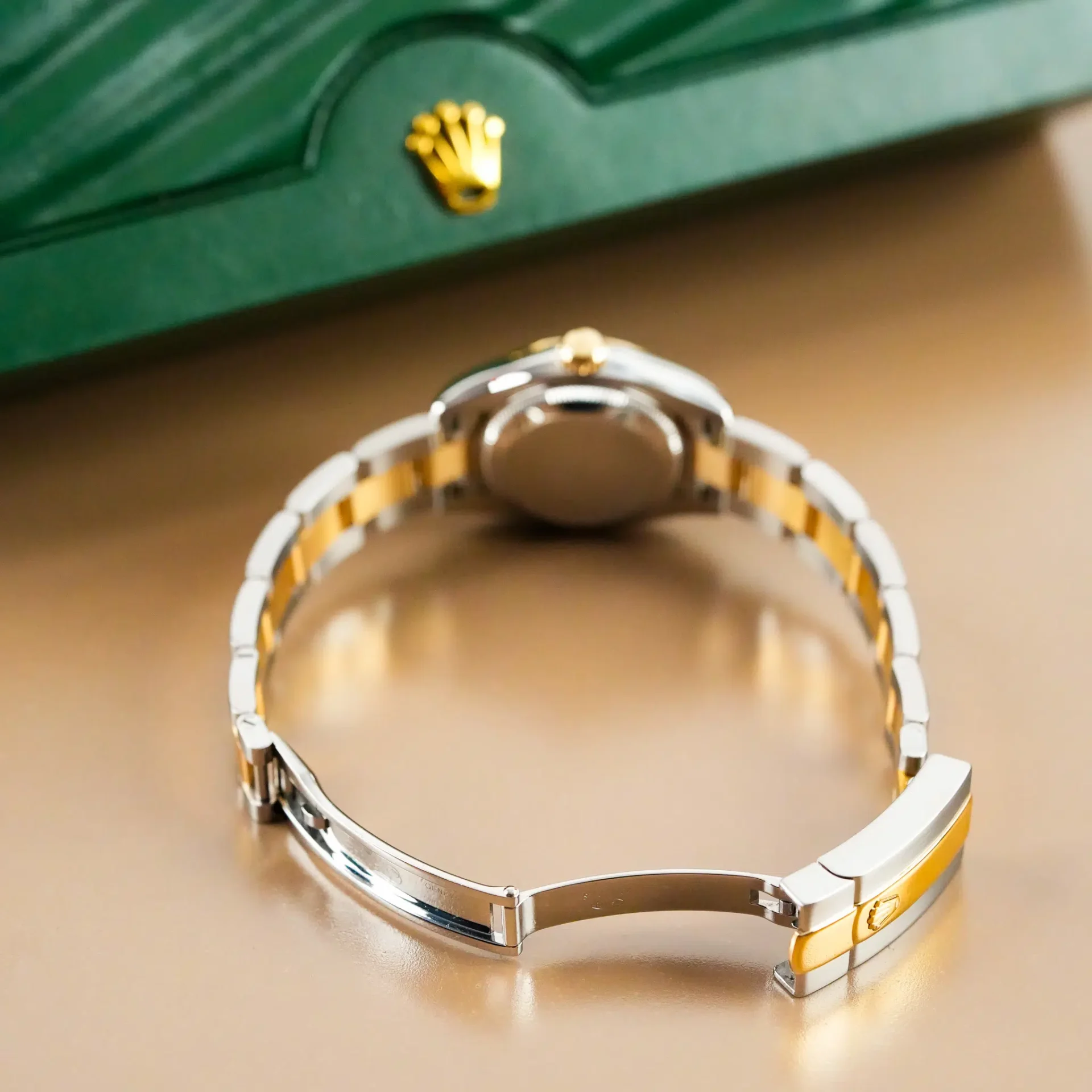 Rolex Lady Datejust 26 18k Gold Smooth Bezel Stick Dial 179163 - Görsel 10
