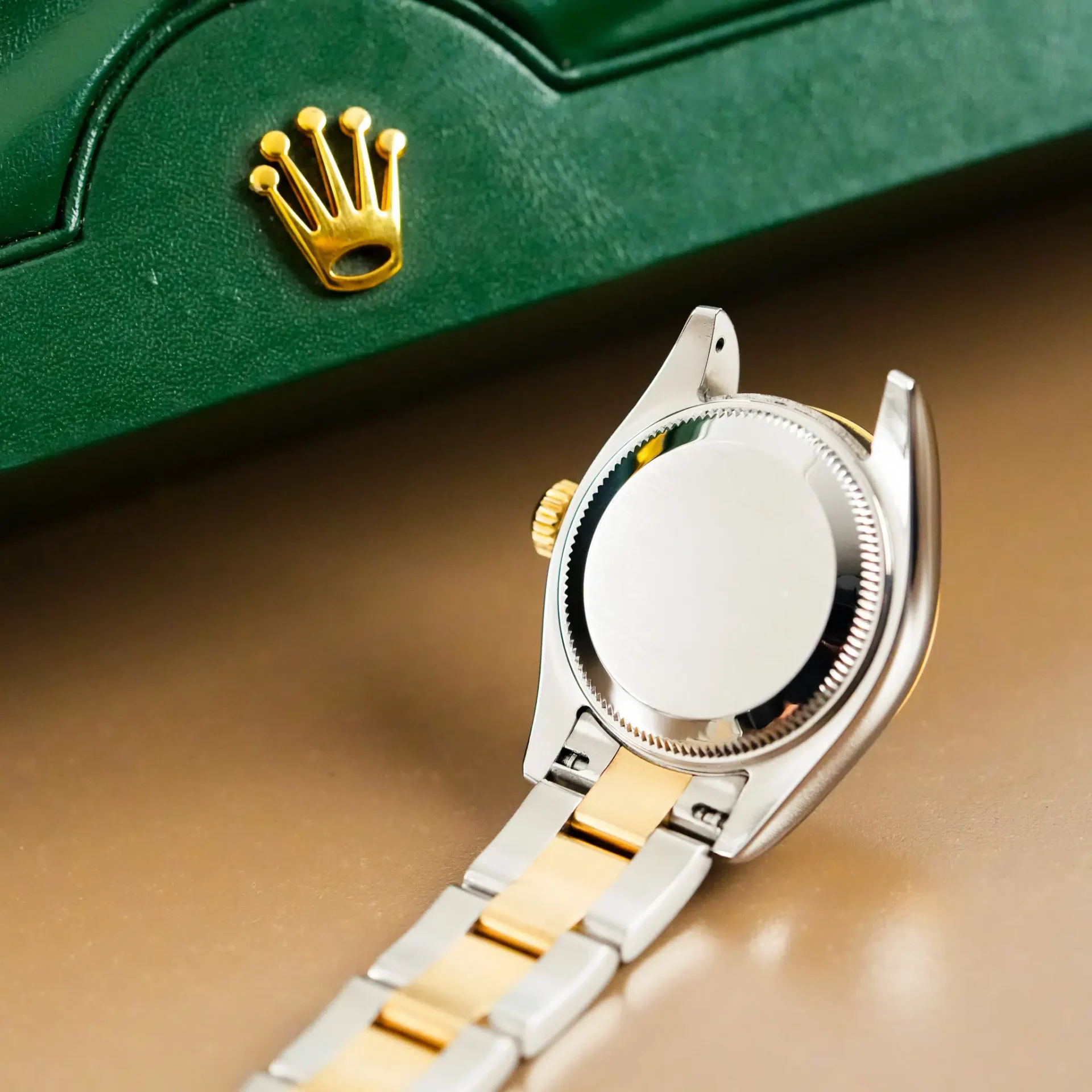 Rolex Lady Datejust 26 18k Gold Smooth Bezel Stick Dial 179163 - Görsel 12