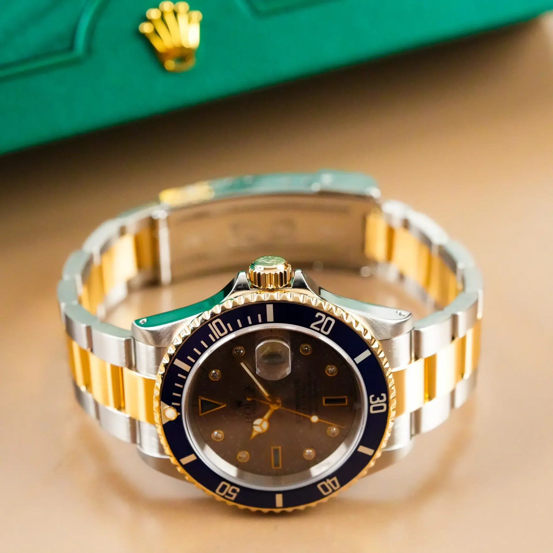 Rolex Submariner Date Patina Champagne Dial 16613 - Görsel 5