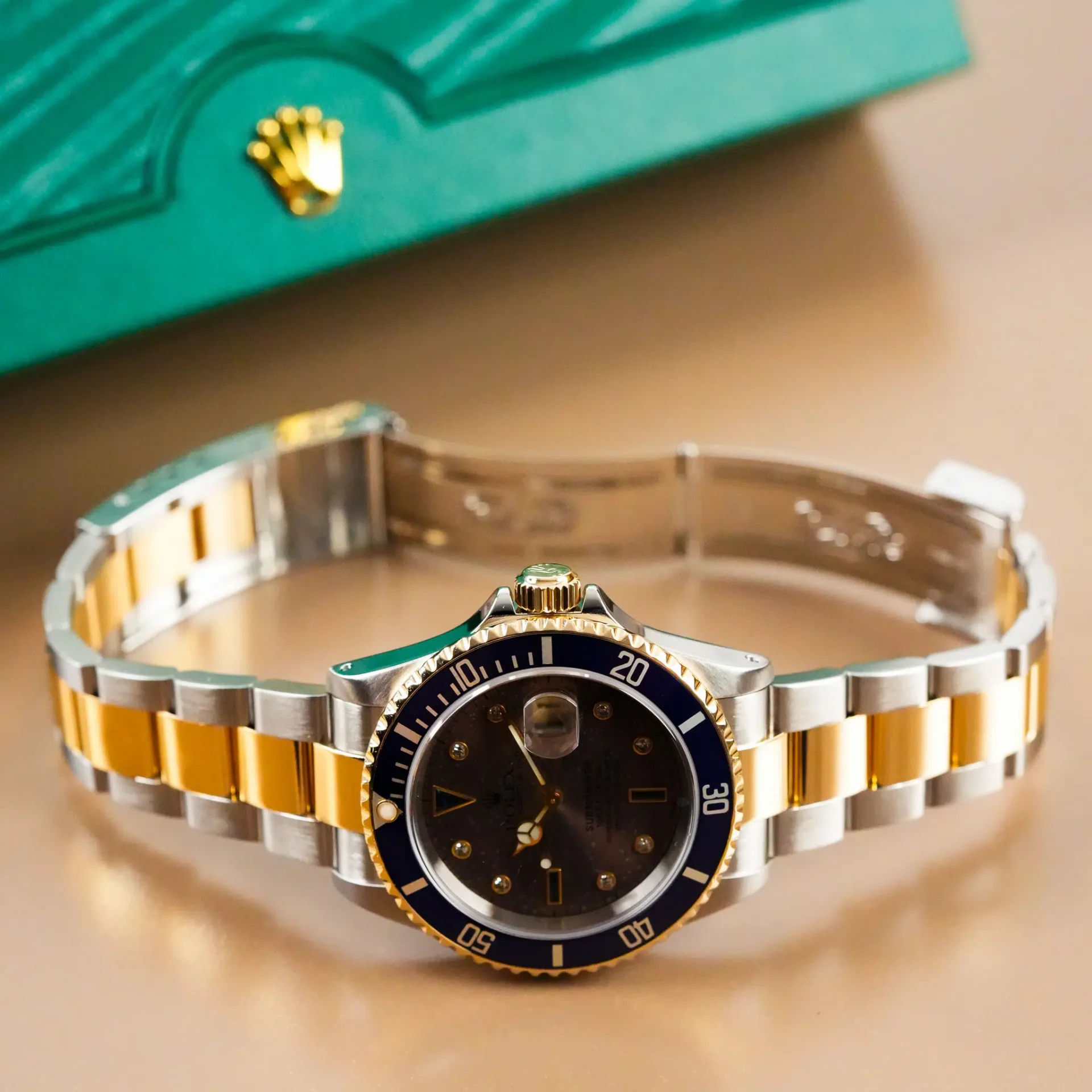 Rolex Submariner Date Patina Champagne Dial 16613 - Görsel 10