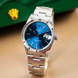 Rolex Oyster Perpetual Date Engine Turned Bezel 15210
