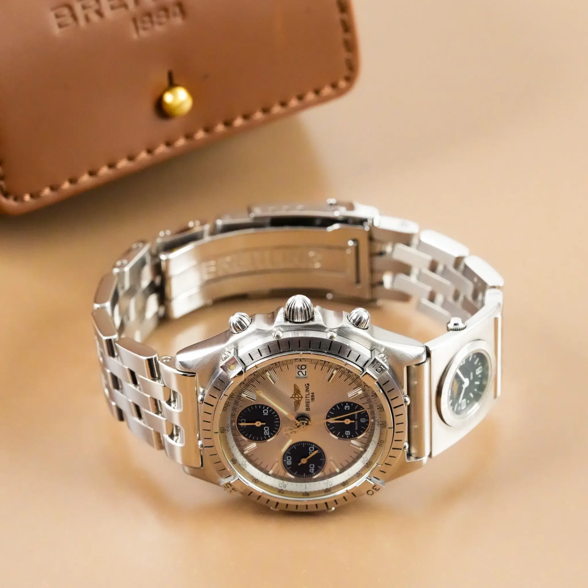 Breitling Chronomat Chronograph Tachymeter Date Engine Turn Bezel 81950/81500 - Görsel 5
