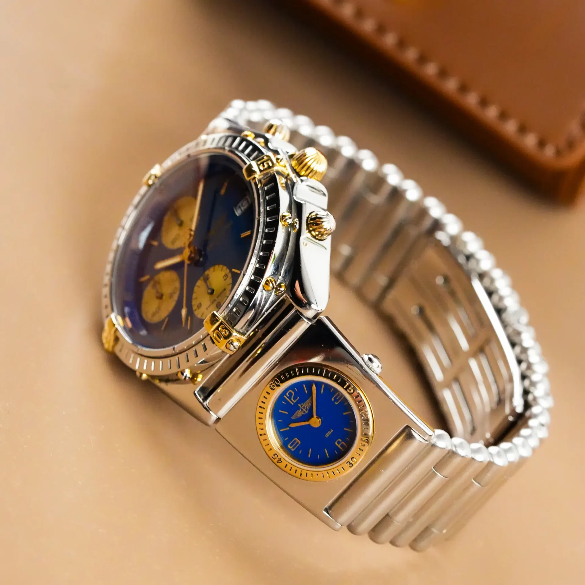 Breitling Chronomat Dual Time Two Tone Blue Dial B13050 - Görsel 6