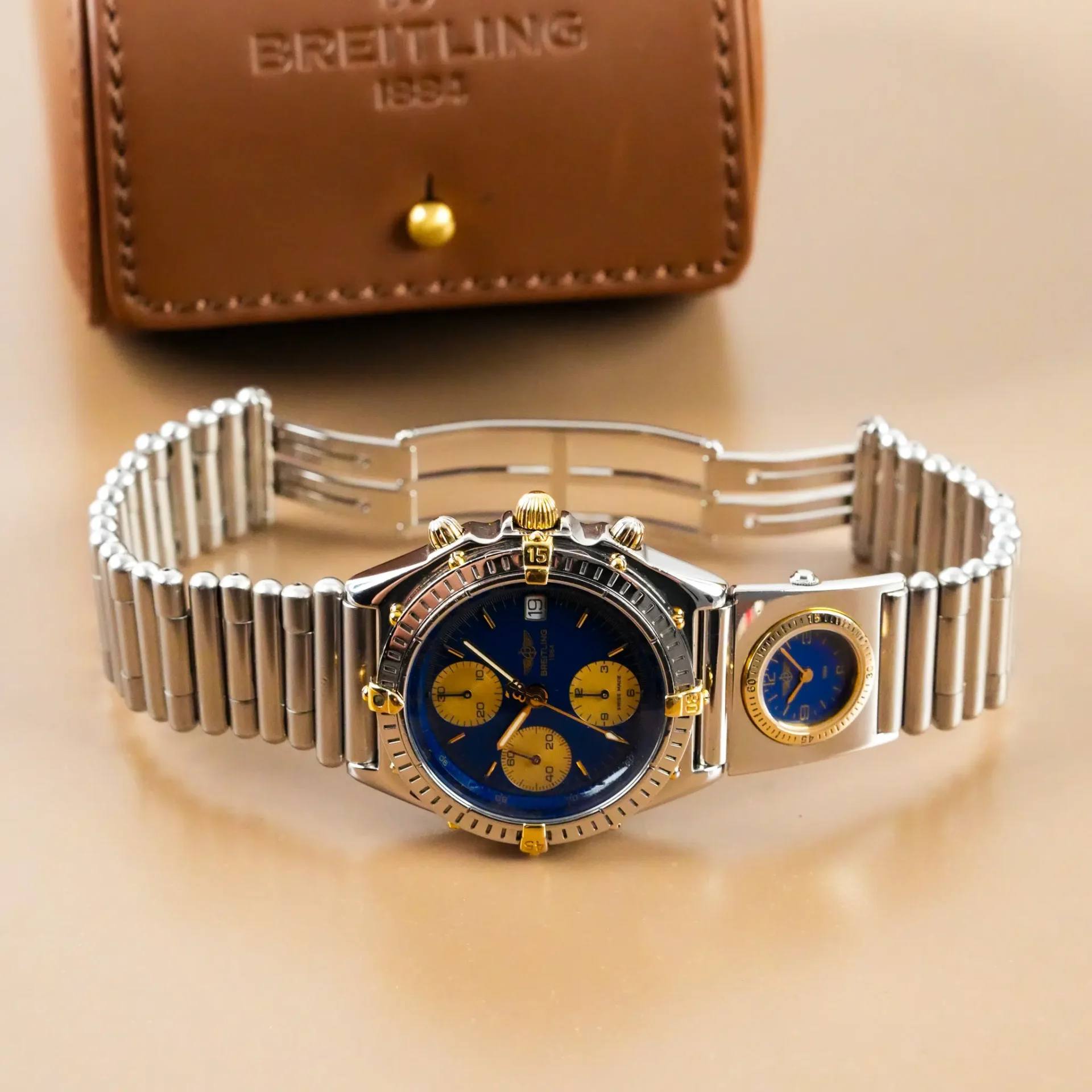 Breitling Chronomat Dual Time Two Tone Blue Dial B13050 - Görsel 10