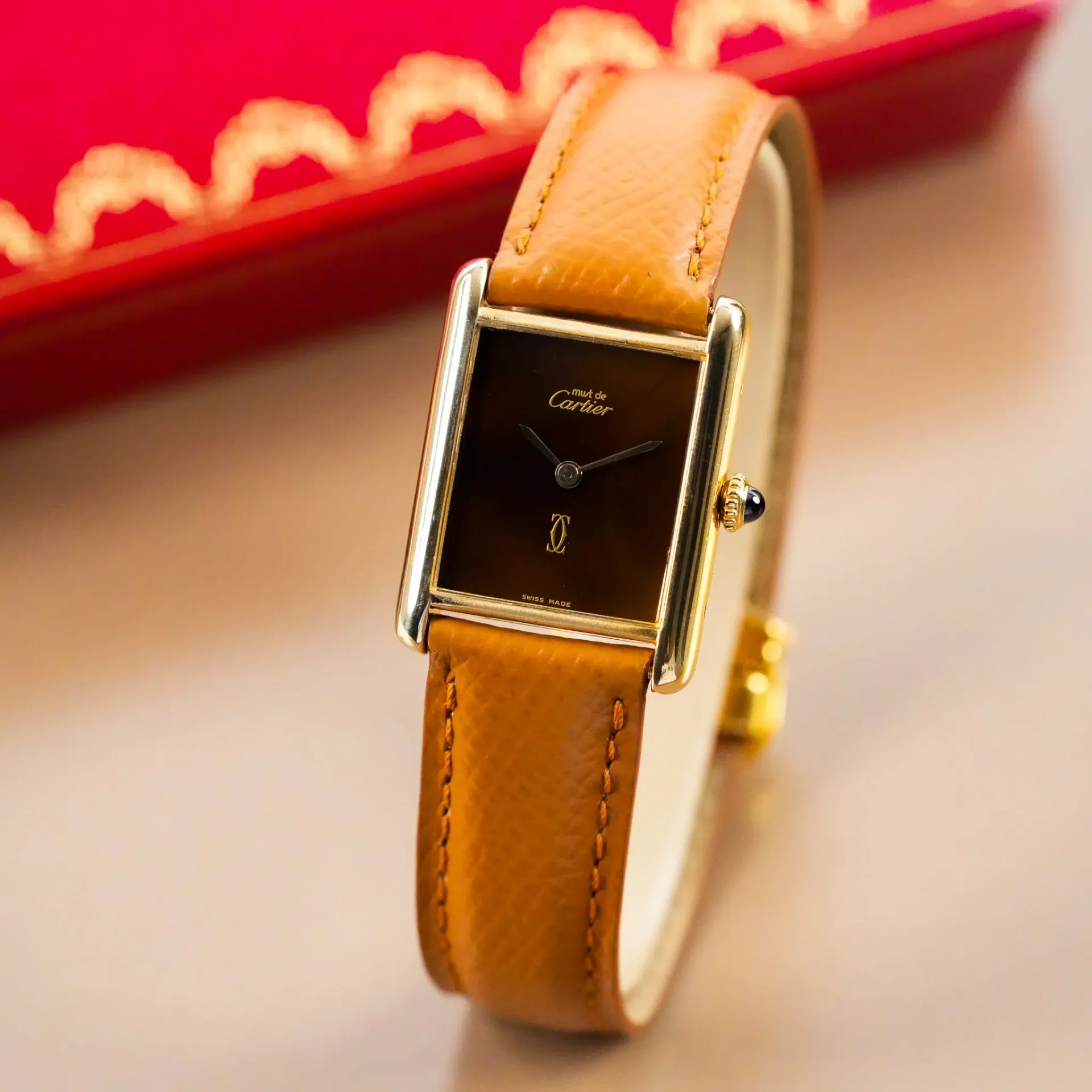 Cartier Must de Cartier Brown Vermeil Tortoiseshell Dial 041180 - Görsel 3