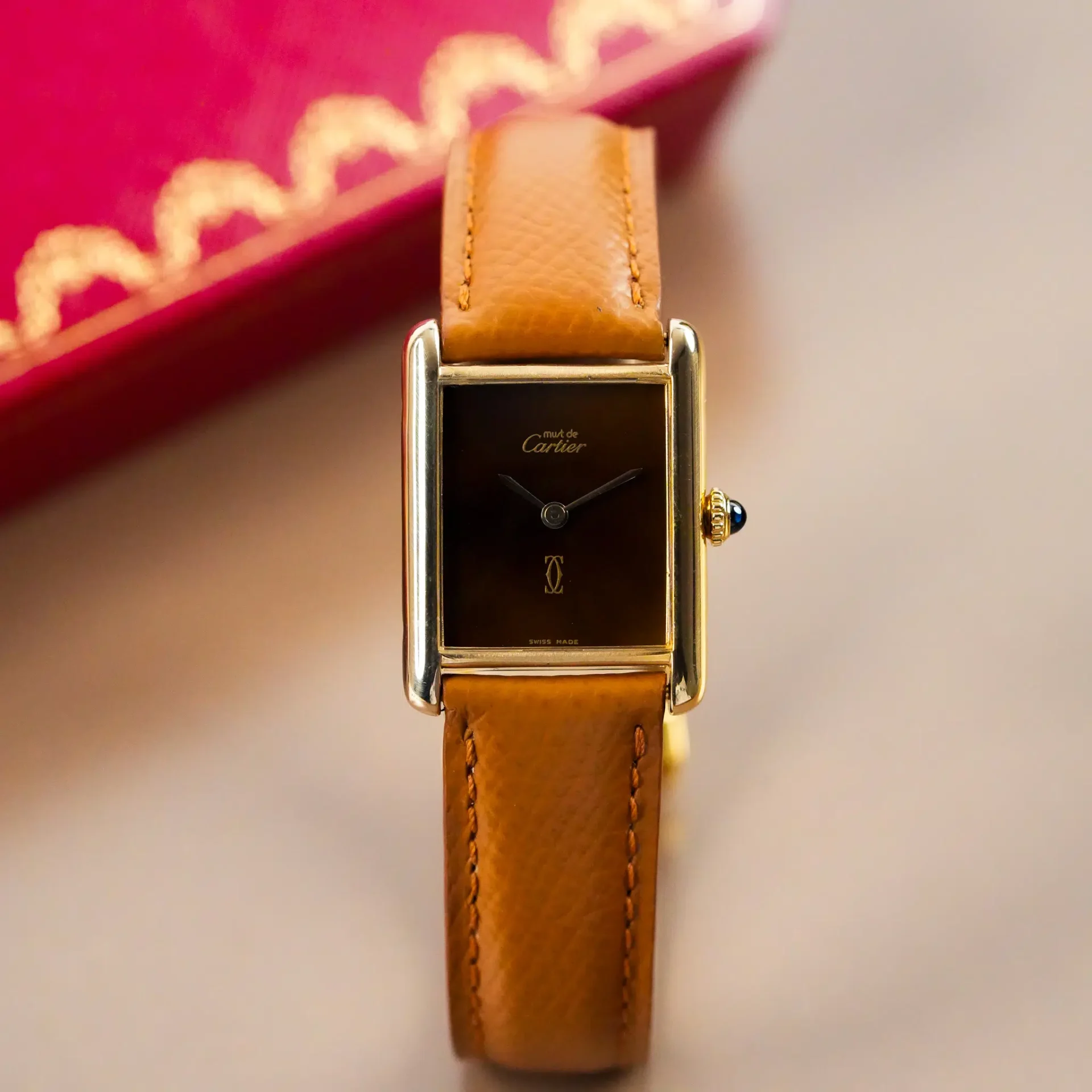Cartier Must de Cartier Brown Vermeil Tortoiseshell Dial 041180 - Görsel 4