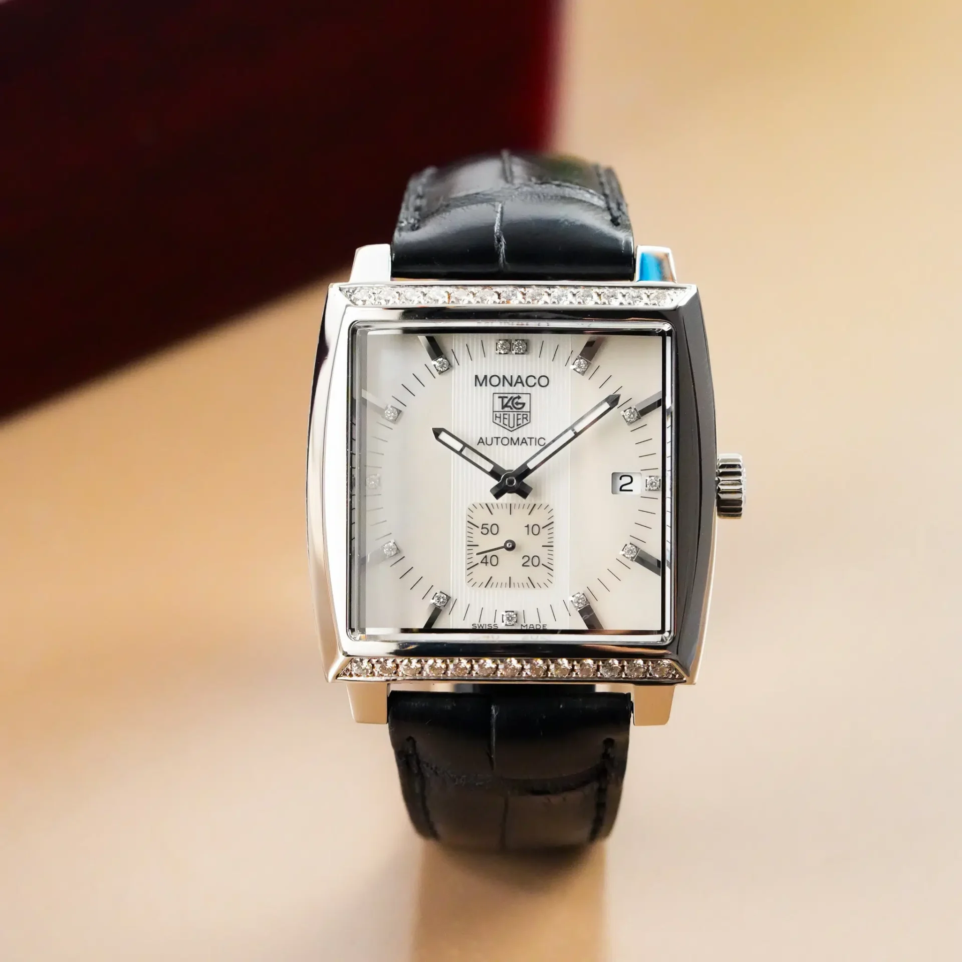 TAG Heuer Monaco Diamond Bezel MOP Dial WW2114 - Görsel 3