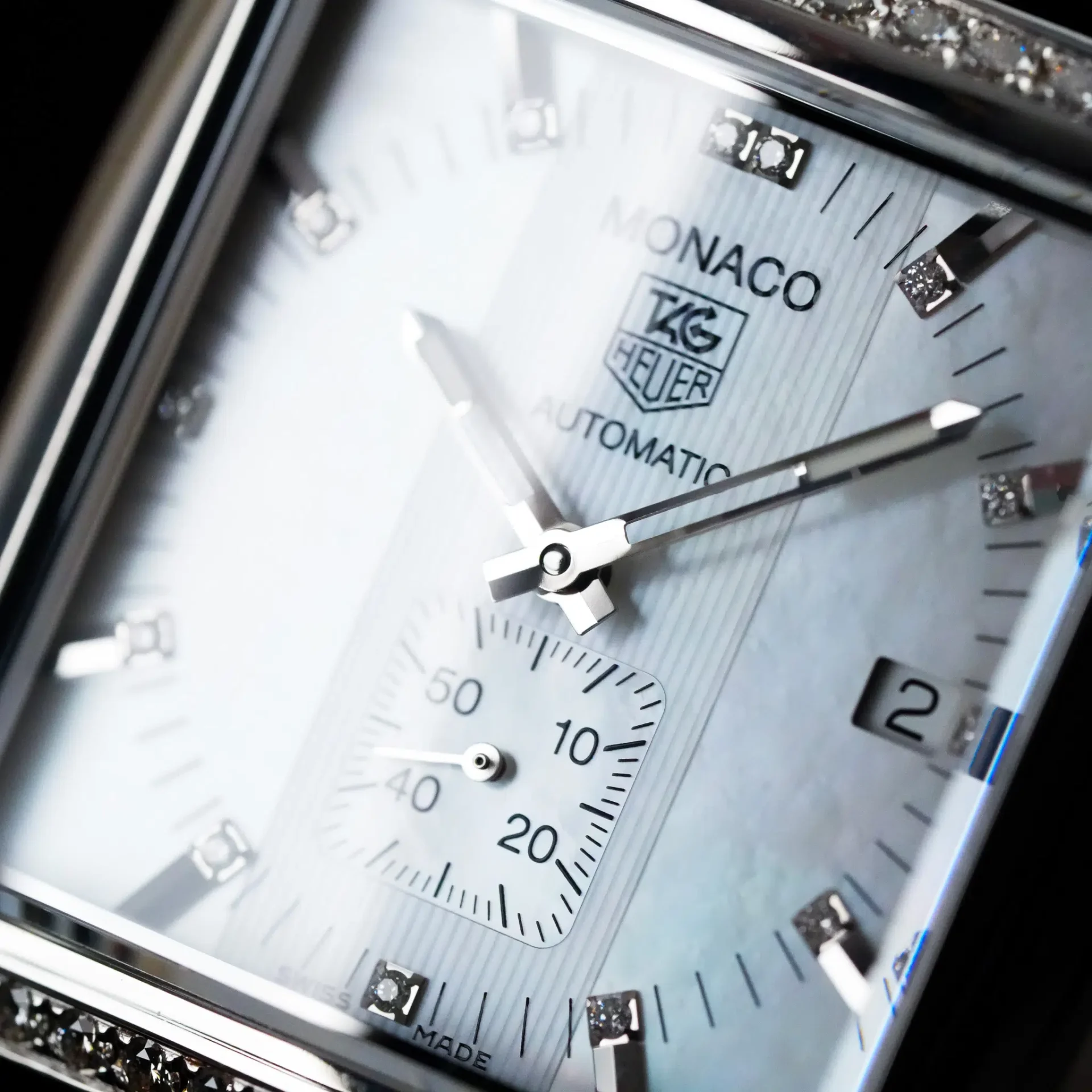 TAG Heuer Monaco Diamond Bezel MOP Dial WW2114 - Görsel 4