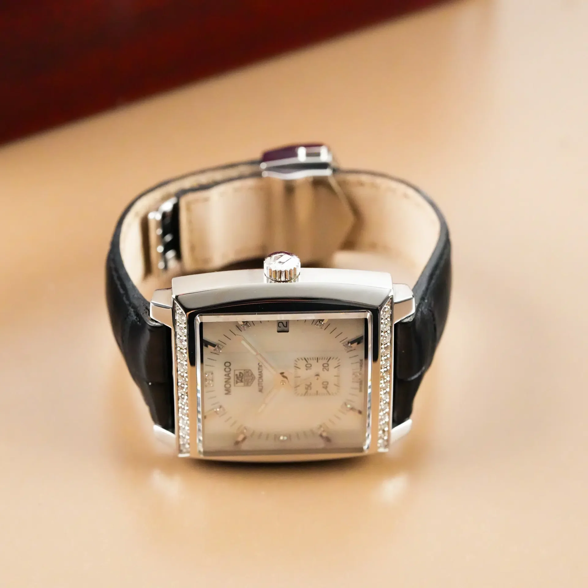 TAG Heuer Monaco Diamond Bezel MOP Dial WW2114 - Görsel 6